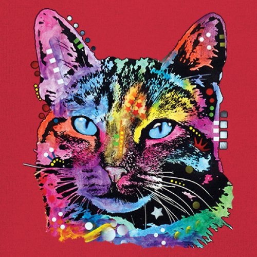 Dean Russo Thoughtful Cat Youth T-shirt Colorful Pet Kitten Eyes Meow Kids - Picture 18 of 50