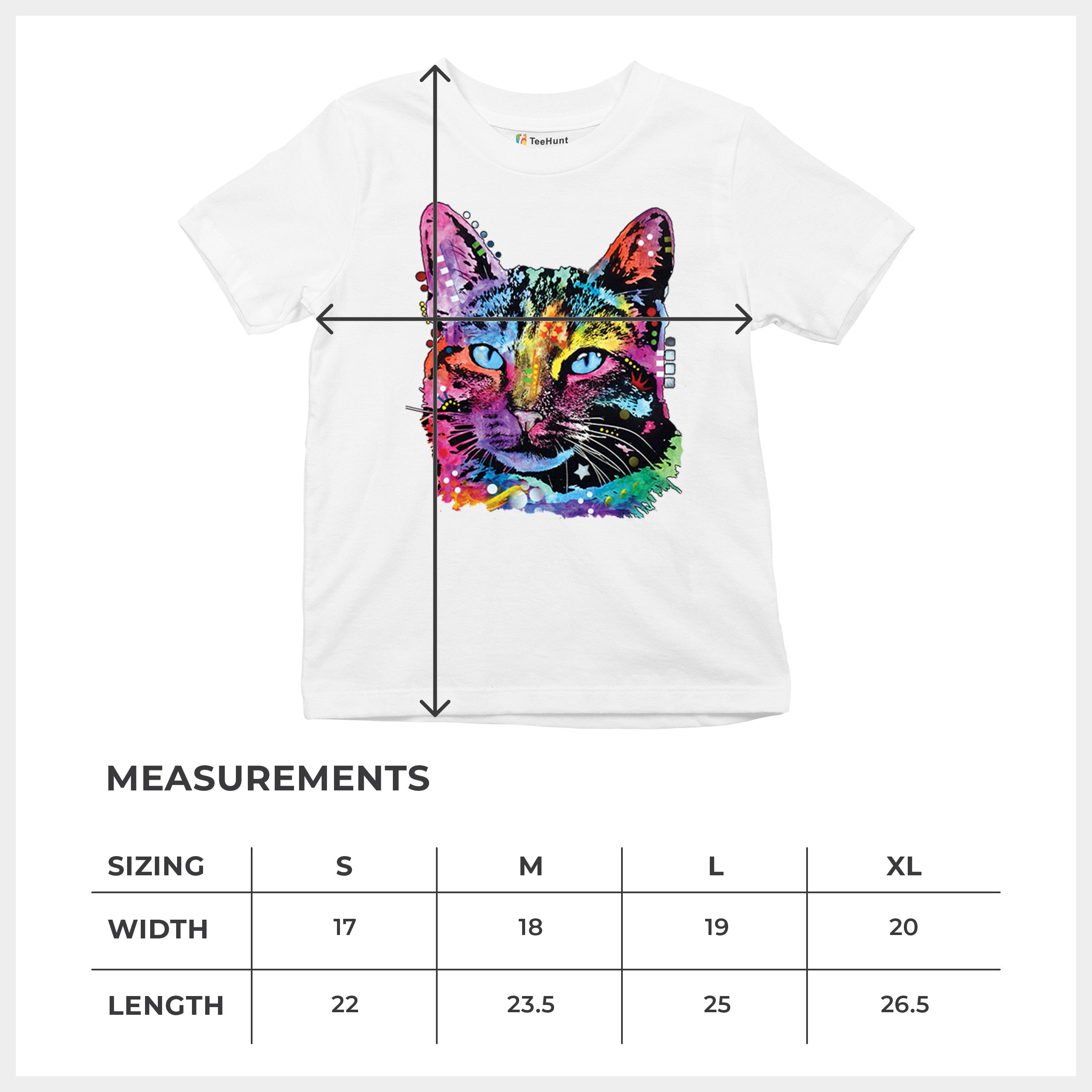 Dean Russo Thoughtful Cat Youth T-shirt Colorful Pet Kitten Eyes Meow Kids - Picture 29 of 50