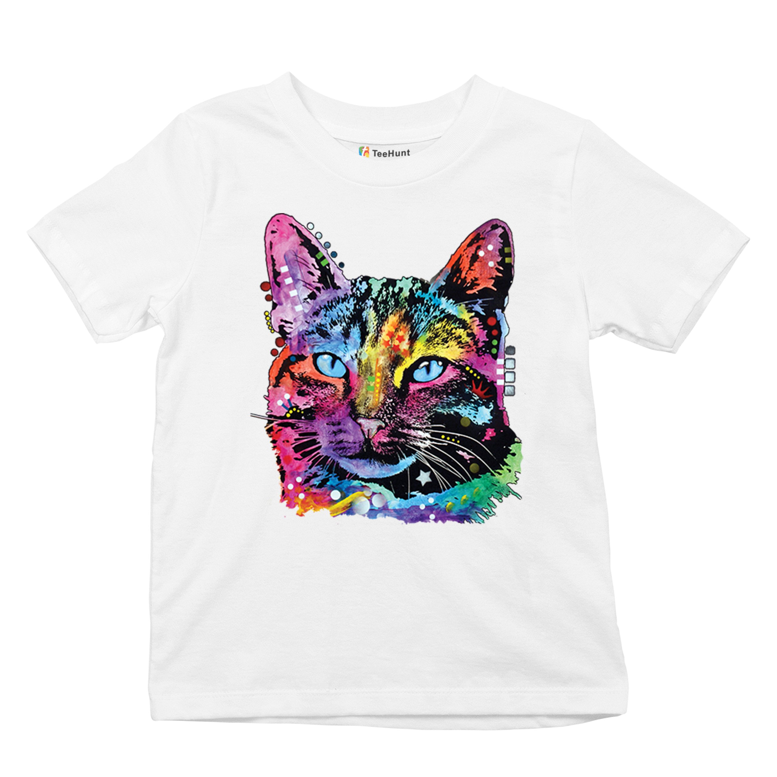 Dean Russo Thoughtful Cat Youth T-shirt Colorful Pet Kitten Eyes Meow Kids - Picture 27 of 50