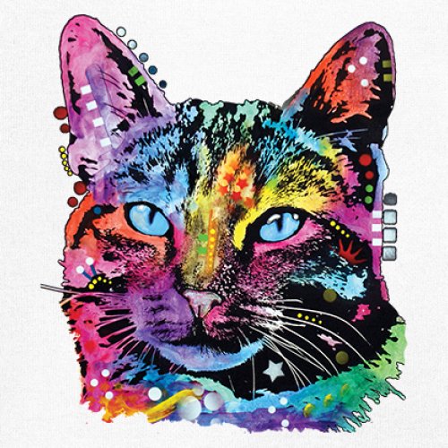 Dean Russo Thoughtful Cat Youth T-shirt Colorful Pet Kitten Eyes Meow Kids - Picture 25 of 50