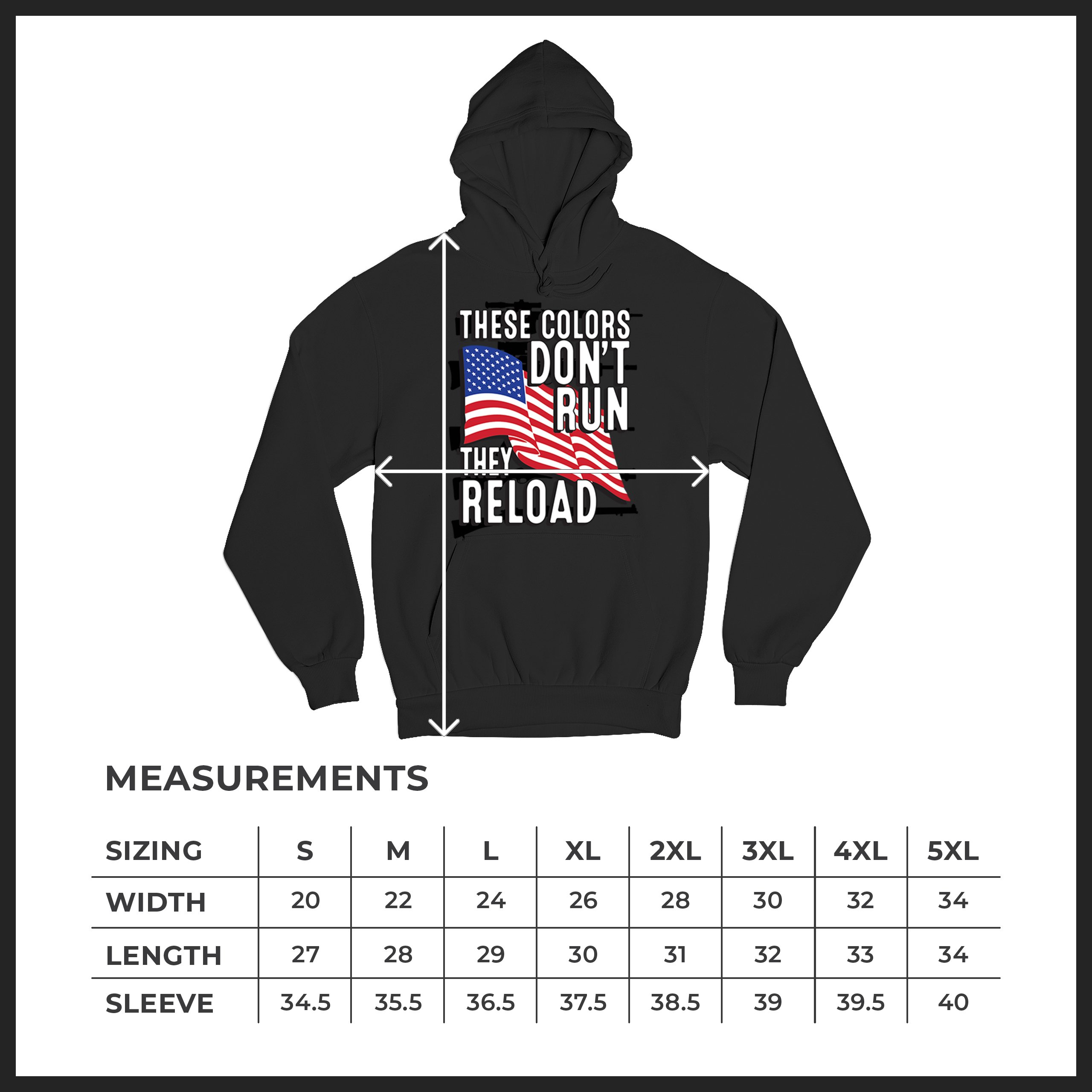 These Colors Don't Run They Reload Sweatshirt American 2nd Amendment Hoodie - Picture 15 of 57