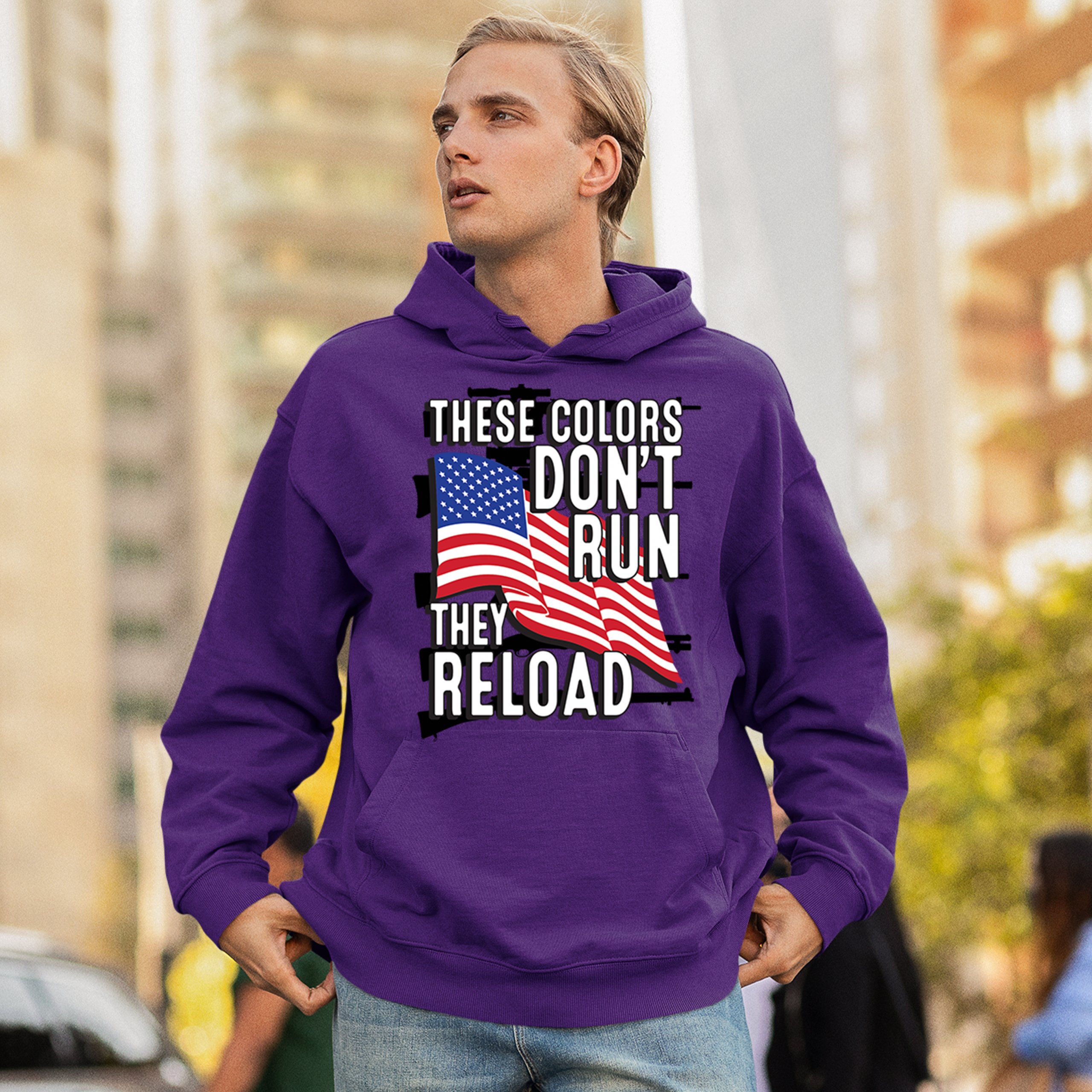 These Colors Don't Run They Reload Sweatshirt American 2nd Amendment Hoodie - Picture 26 of 57