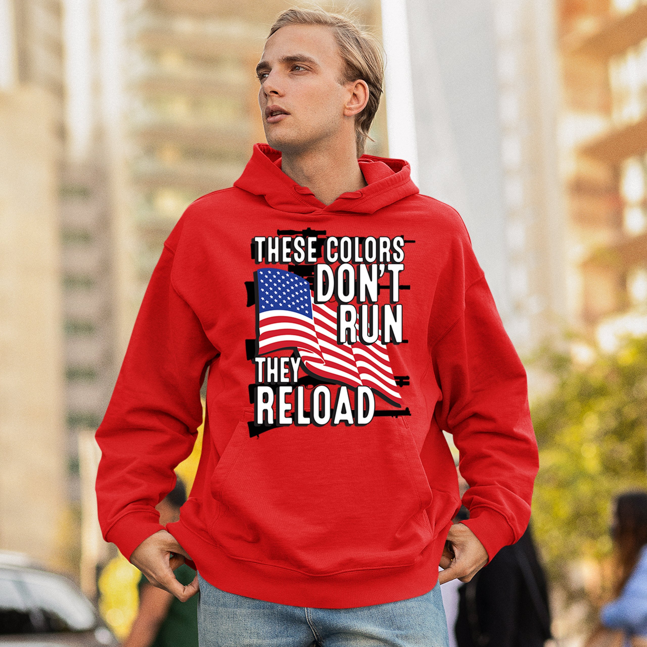 These Colors Don't Run They Reload Sweatshirt American 2nd Amendment Hoodie - Picture 33 of 57