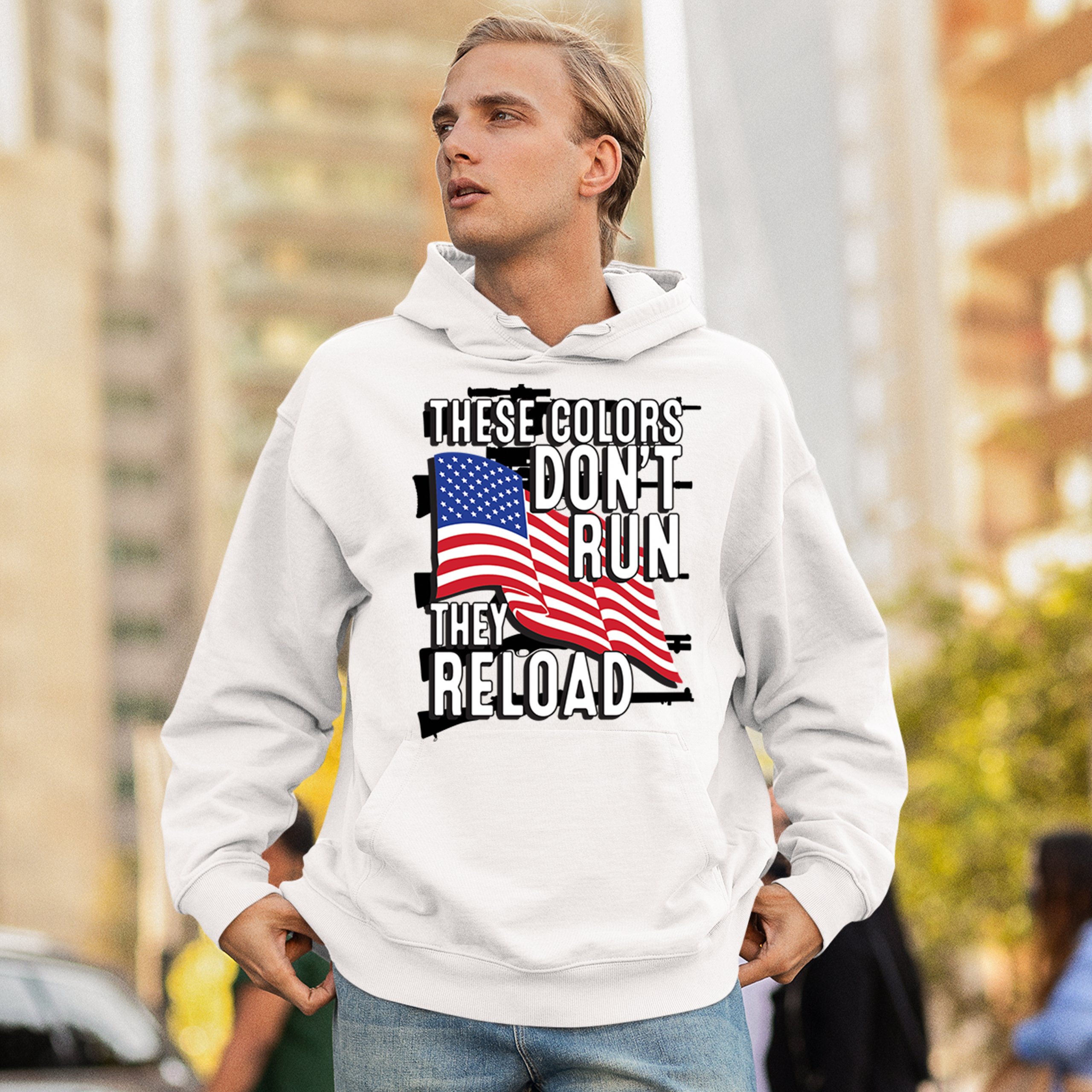 These Colors Don't Run They Reload Sweatshirt American 2nd Amendment Hoodie - Picture 40 of 57