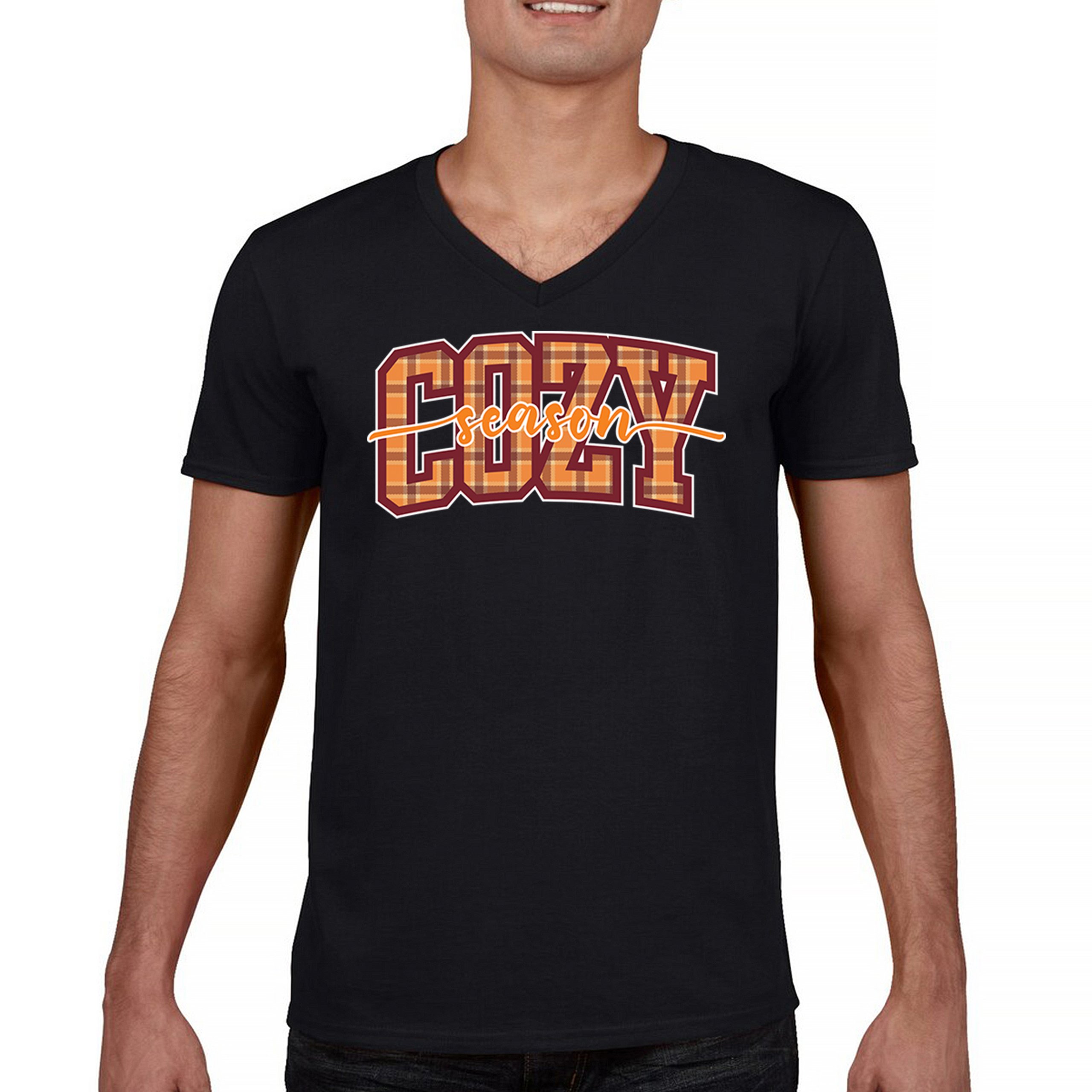 ALTRA T shirt scollo a V stagione accogliente autunno zucca spezie carina Ringraziamento Turchia Day Tee