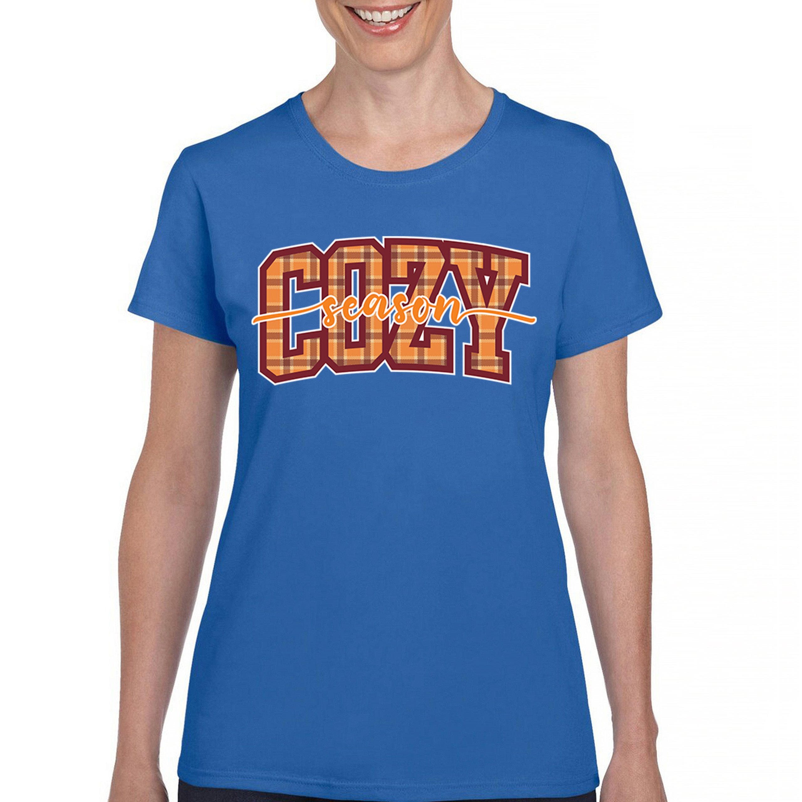 Cozy Season T-Shirt Fall Pumpkin Spice Cute Thanksgiving Turkey Day Women's Tee - 第 30/50 張圖片