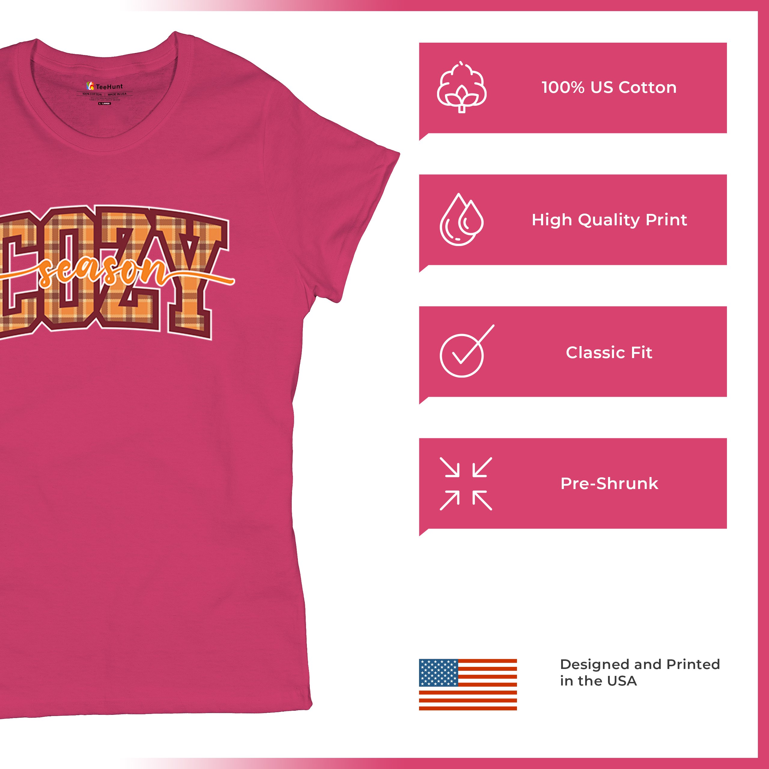 Cozy Season T-Shirt Fall Pumpkin Spice Cute Thanksgiving Turkey Day Women's Tee - 第 49/50 張圖片