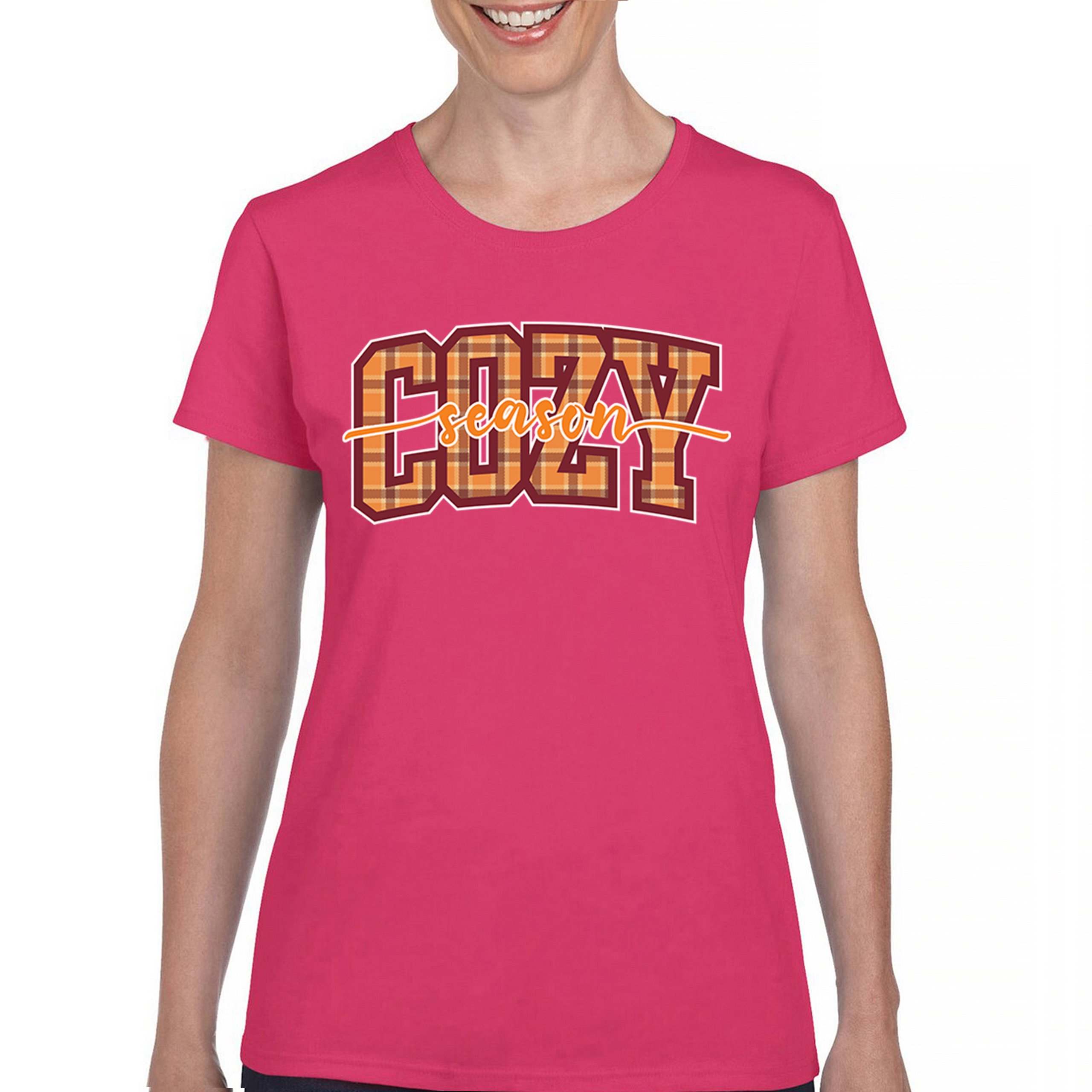 Cozy Season T-Shirt Fall Pumpkin Spice Cute Thanksgiving Turkey Day Women's Tee - 第 44/50 張圖片