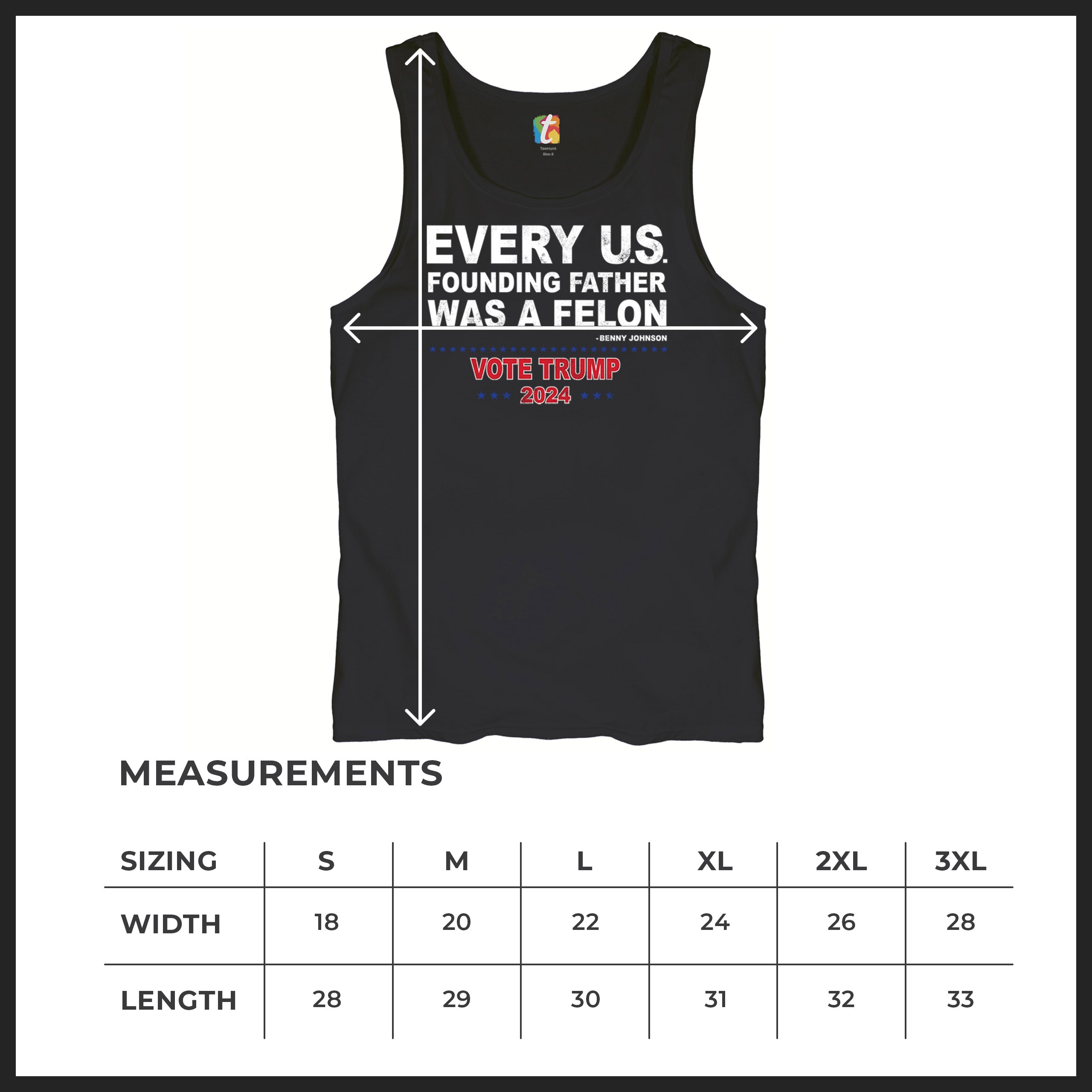 Vote Trump 2024 Tank Top Every US Founding Father Was a Felon MAGA Men's Top - Picture 8 of 29