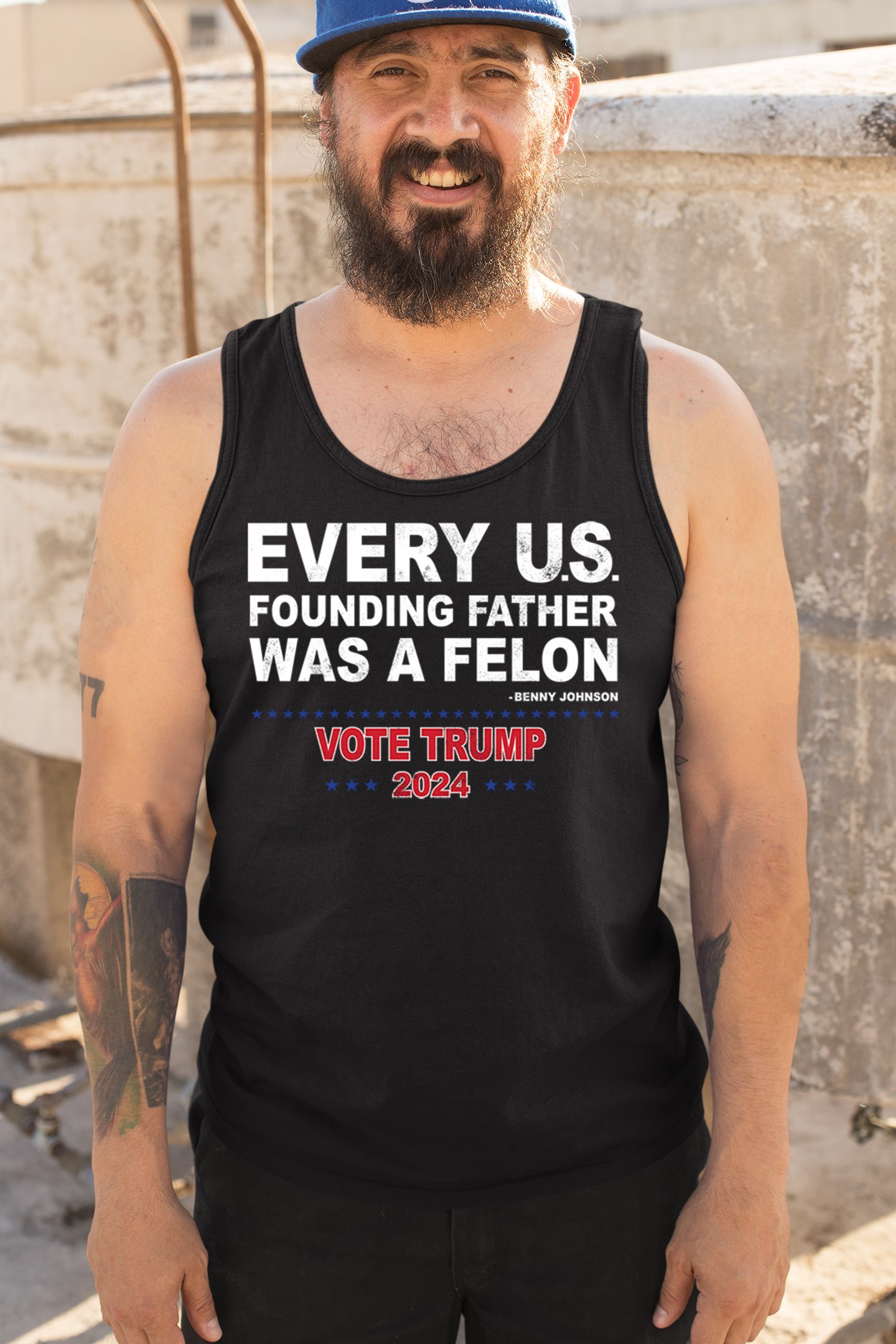 Vote Trump 2024 Tank Top Every US Founding Father Was a Felon MAGA Men's Top - Picture 5 of 29