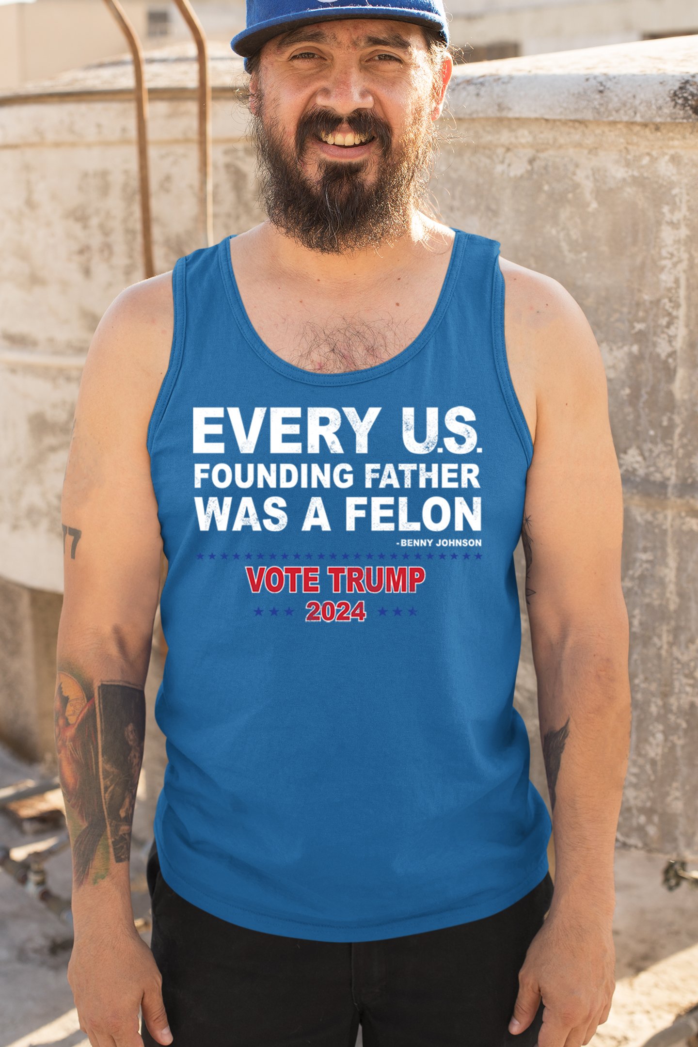Vote Trump 2024 Tank Top Every US Founding Father Was a Felon MAGA Men's Top - Picture 26 of 29