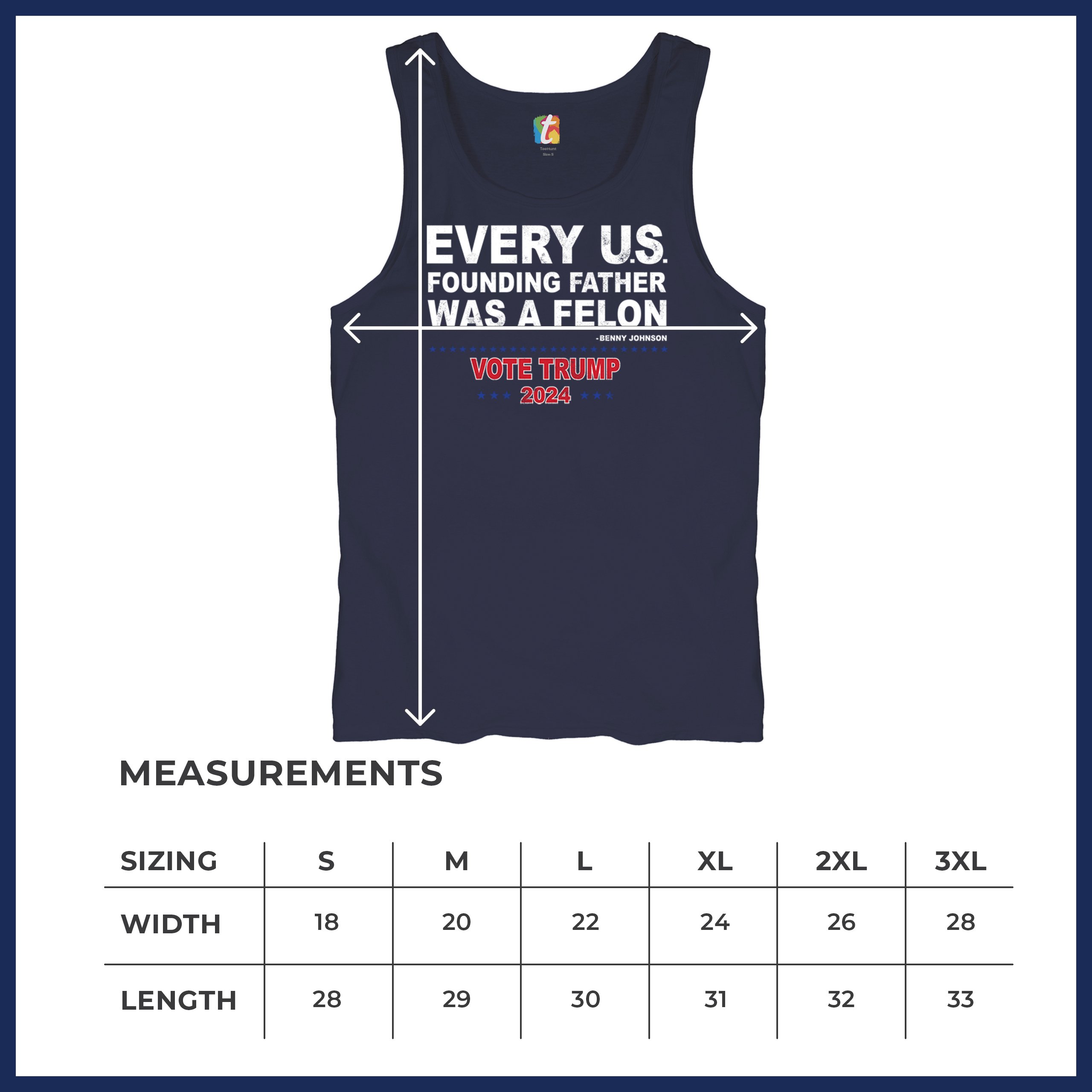 Vote Trump 2024 Tank Top Every US Founding Father Was a Felon MAGA Men's Top - Picture 22 of 29