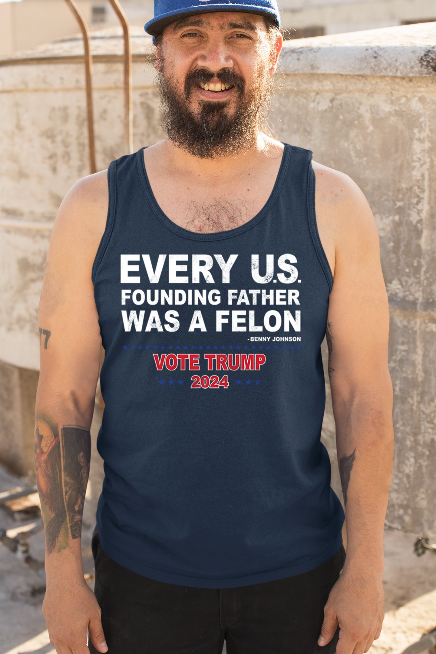 Vote Trump 2024 Tank Top Every US Founding Father Was a Felon MAGA Men's Top - Picture 19 of 29