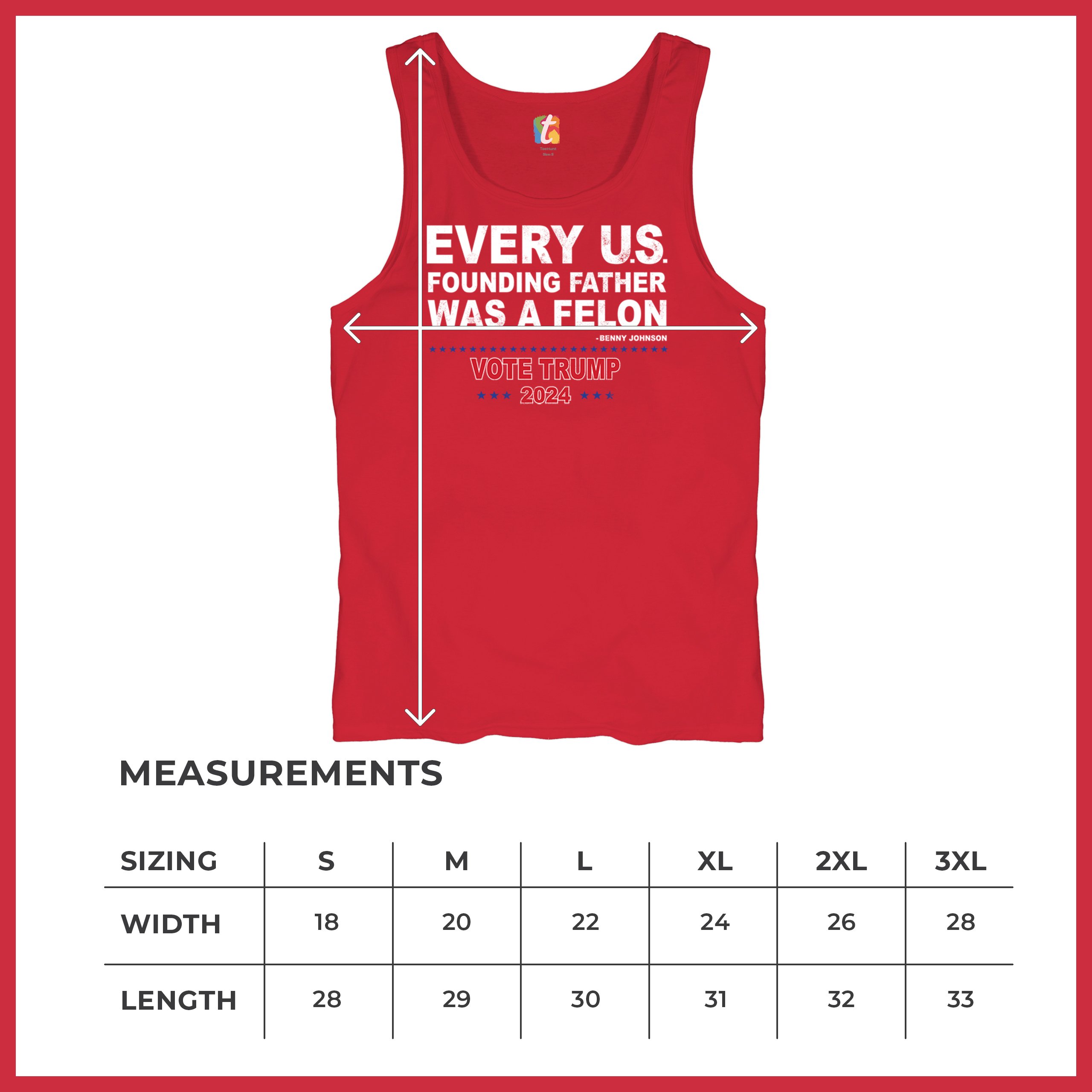 Vote Trump 2024 Tank Top Every US Founding Father Was a Felon MAGA Men's Top - Picture 15 of 29