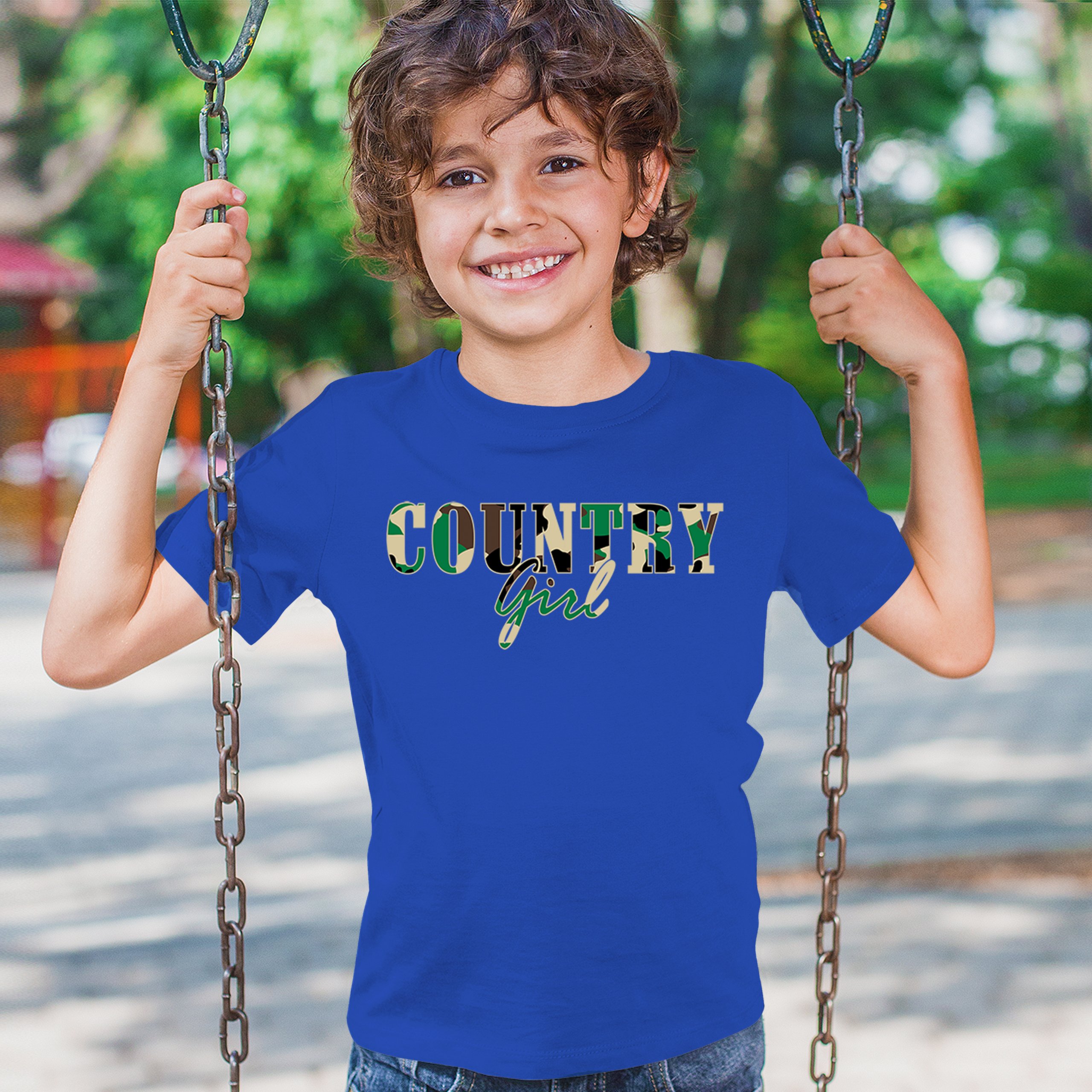 Country Girl Camo Youth T-shirt Small Town Cowgirl Farm Life Military Kids - Picture 40 of 50