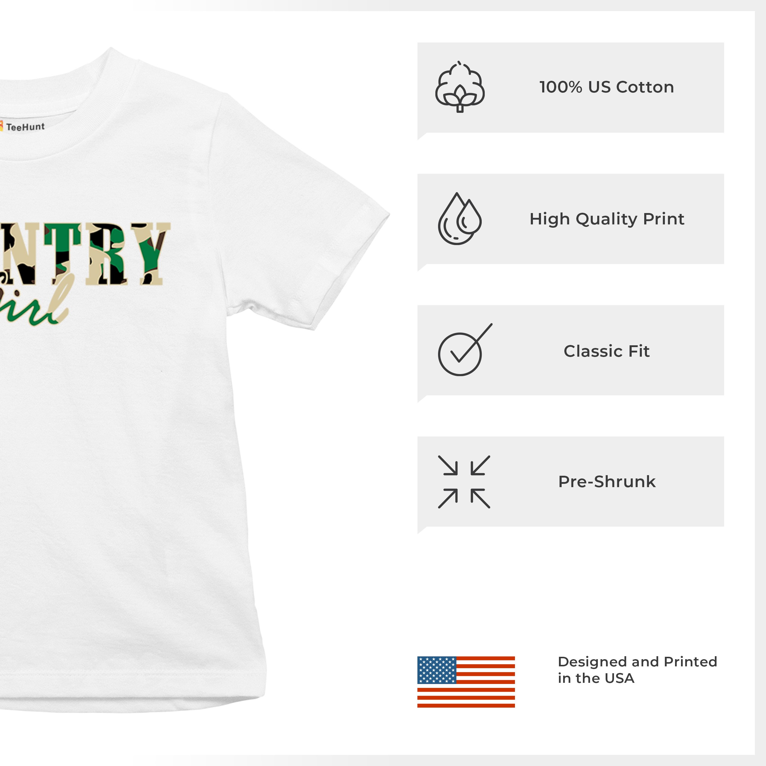 Country Girl Camo Youth T-shirt Small Town Cowgirl Farm Life Military Kids - Picture 28 of 50