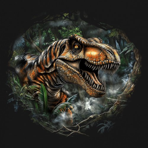 T-Rex Jungle Women's Long Sleeve T-shirt Roaring Dinosaur Predator Jurassic Era - Picture 4 of 15