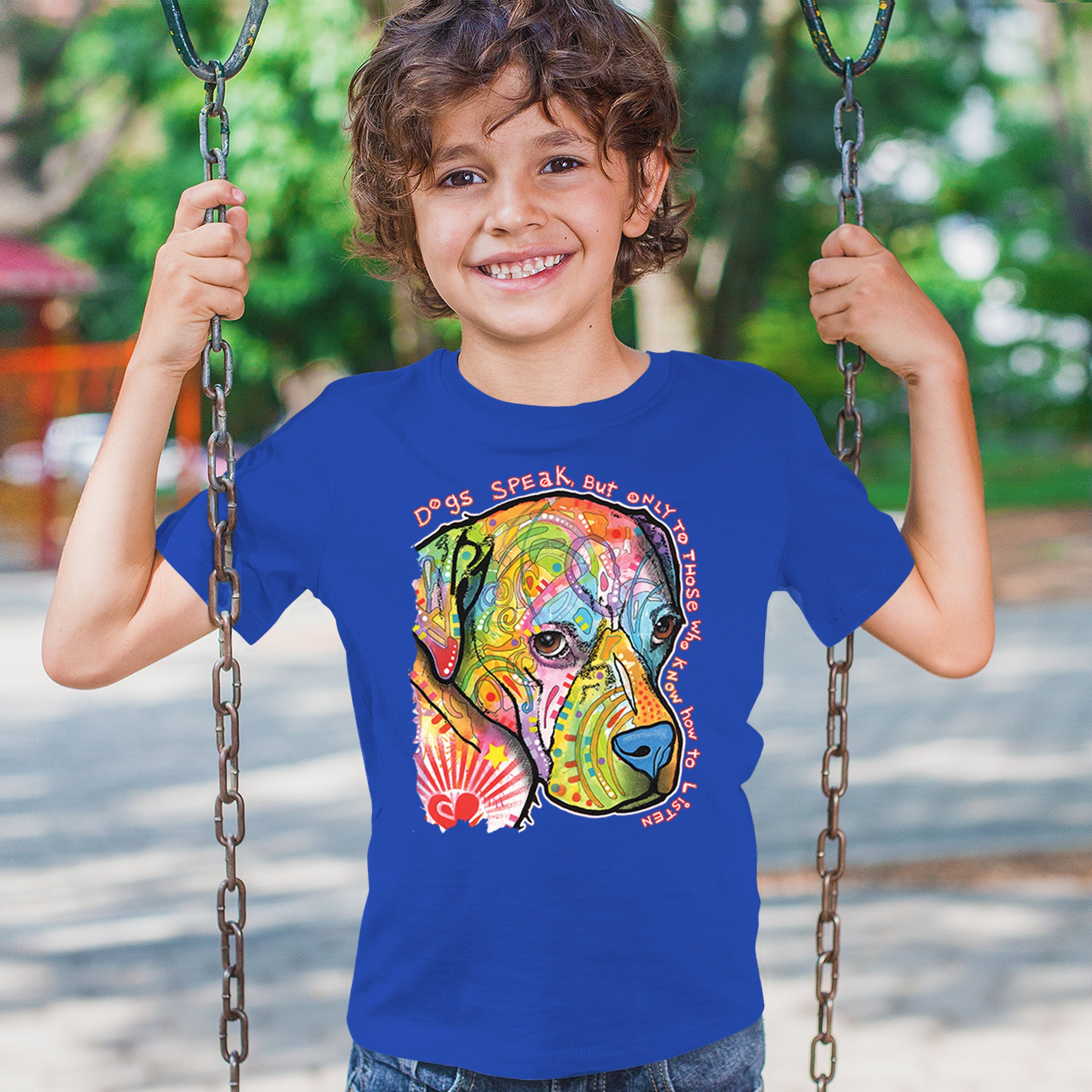 Dogs Speak To Those Who Listen Youth T-shirt Dean Russo Neon Pet Puppy Kids - Picture 40 of 50