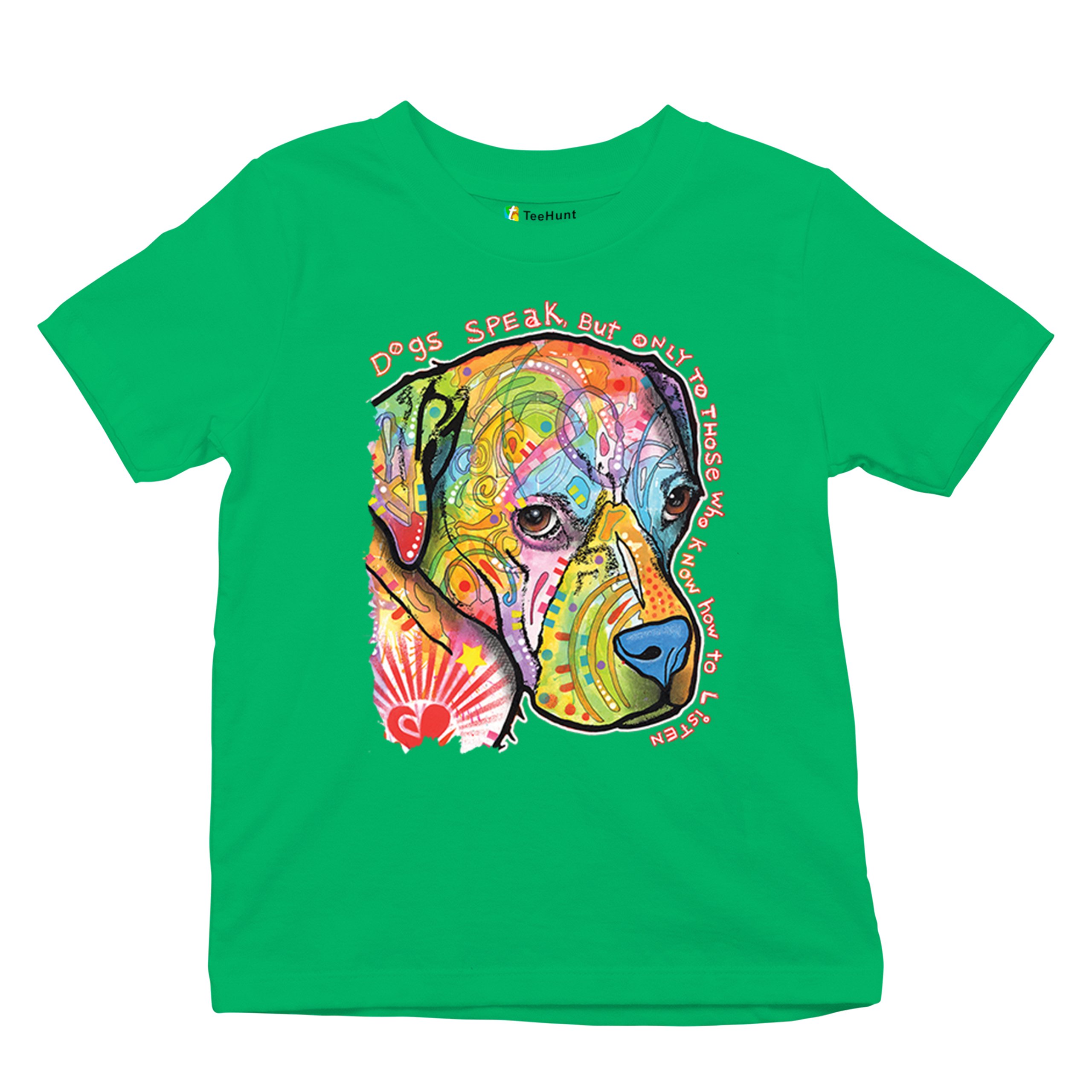 Dogs Speak To Those Who Listen Youth T-shirt Dean Russo Neon Pet Puppy Kids - Picture 34 of 50