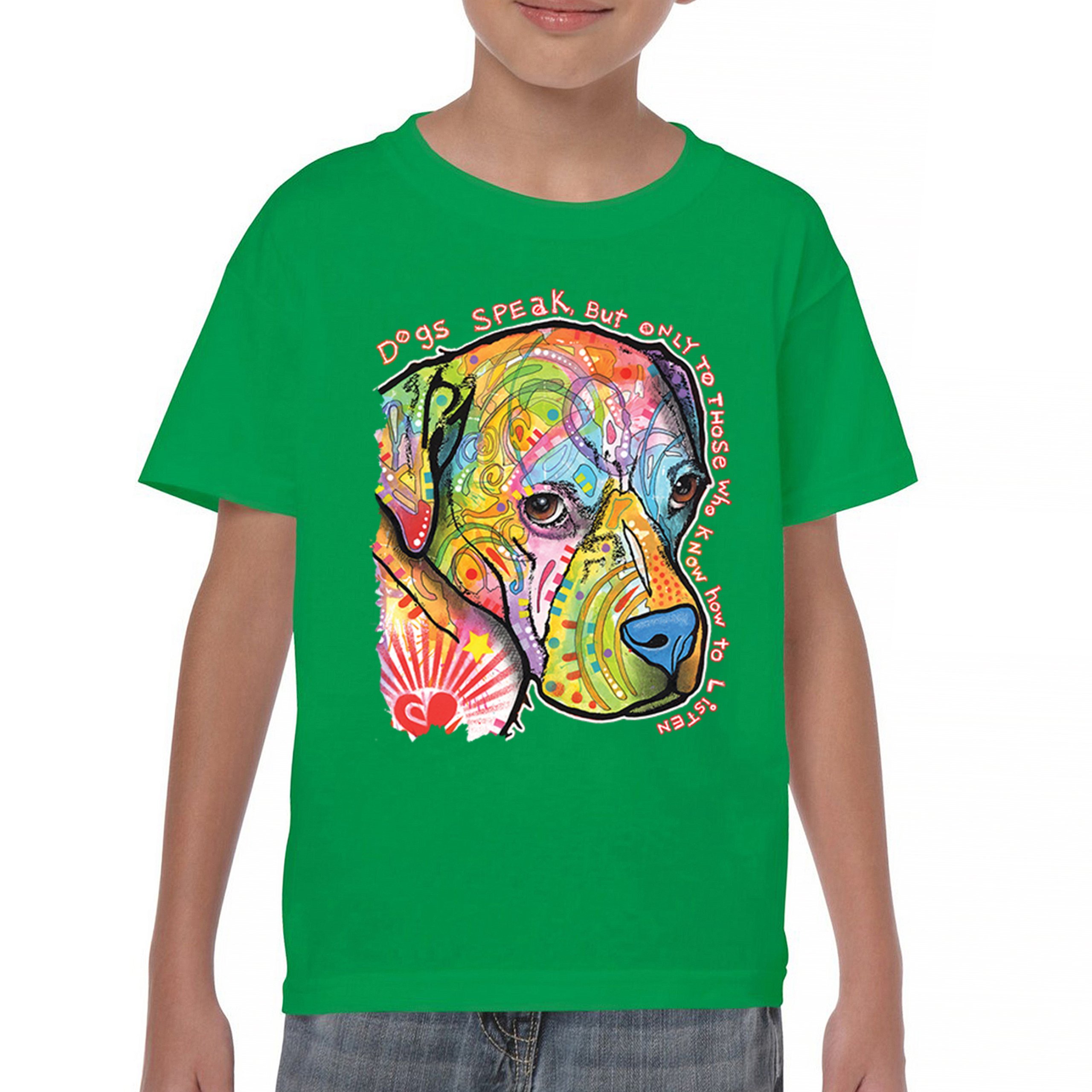 Dogs Speak To Those Who Listen Youth T-shirt Dean Russo Neon Pet Puppy Kids - Picture 30 of 50