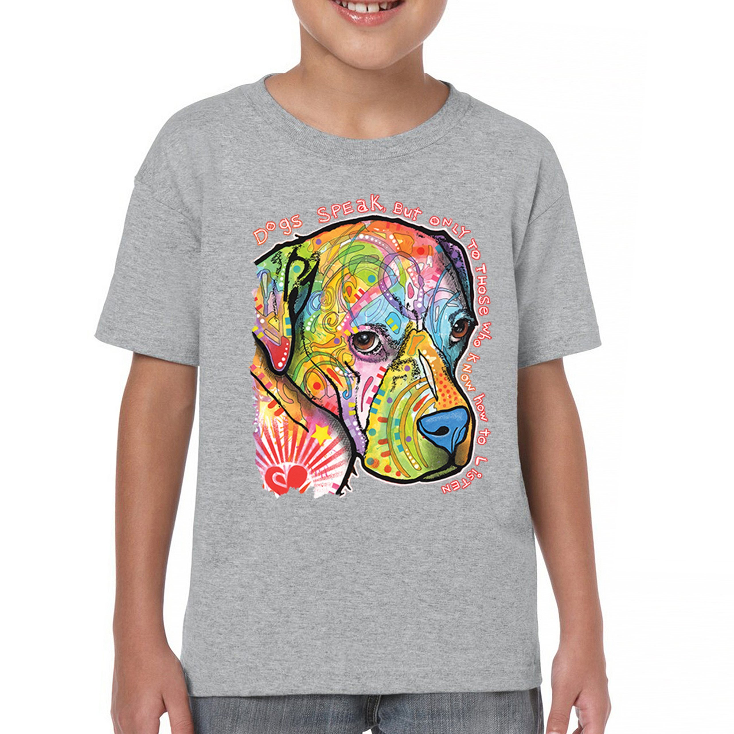 Dogs Speak To Those Who Listen Youth T-shirt Dean Russo Neon Pet Puppy Kids - Picture 9 of 50