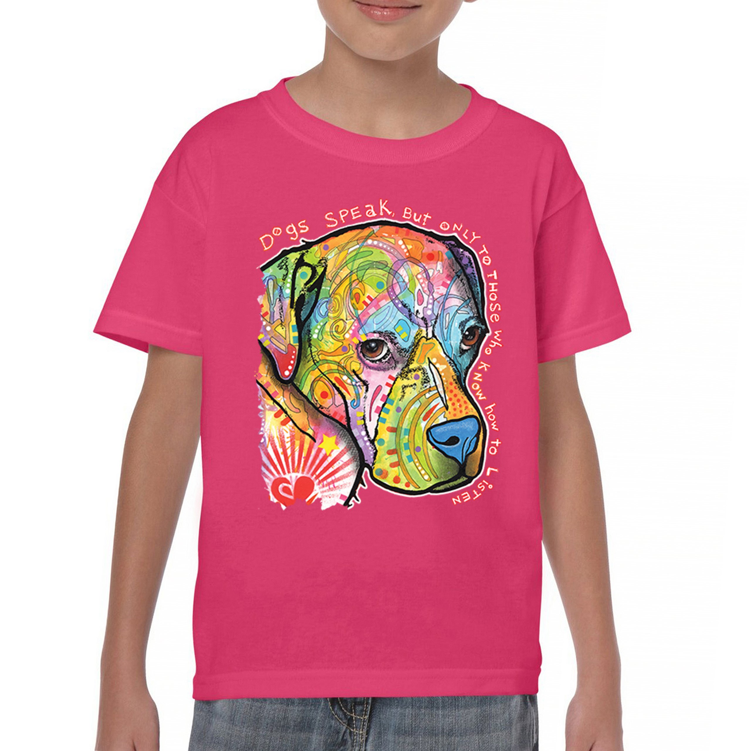 Dogs Speak To Those Who Listen Youth T-shirt Dean Russo Neon Pet Puppy Kids - Picture 44 of 50