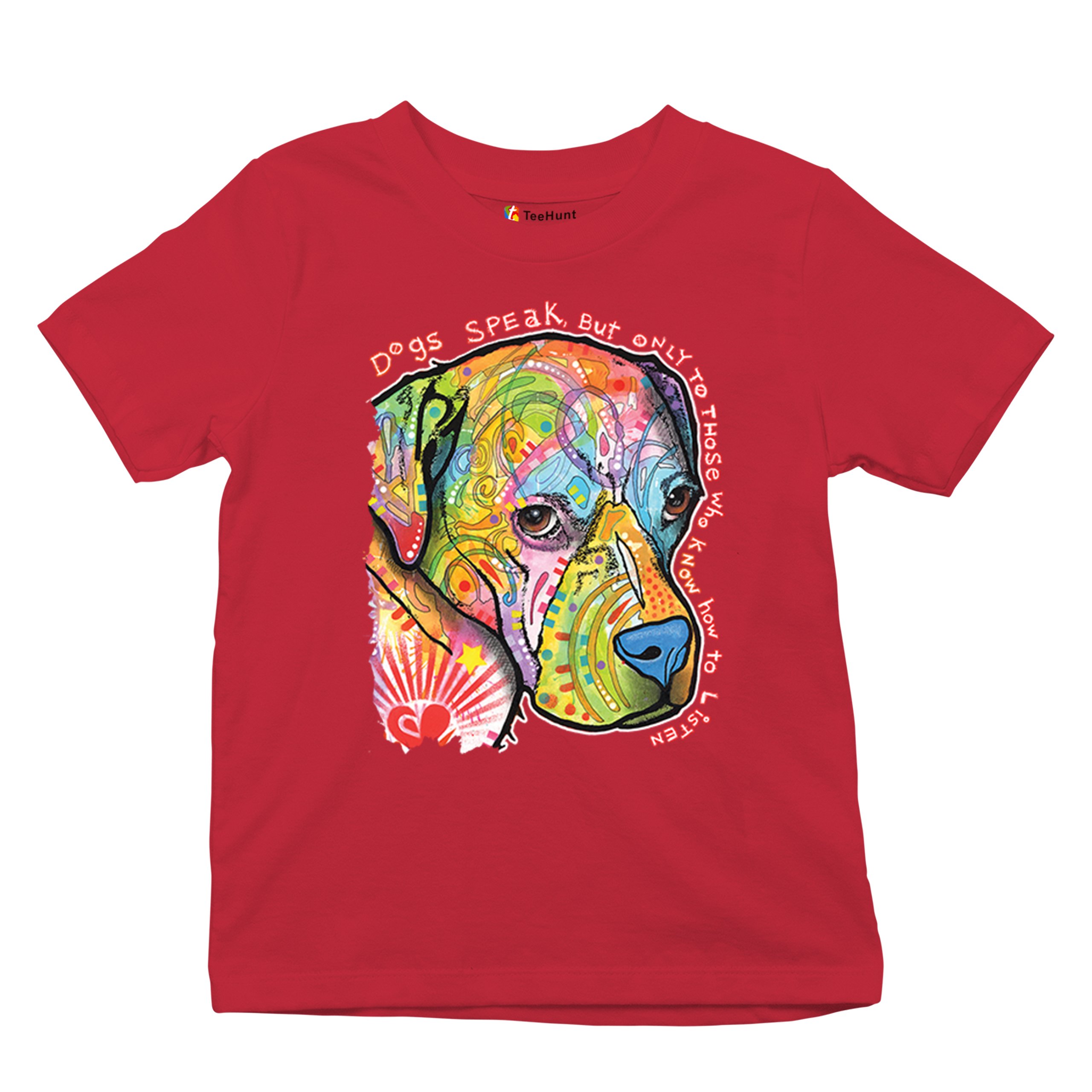 Dogs Speak To Those Who Listen Youth T-shirt Dean Russo Neon Pet Puppy Kids - Picture 20 of 50