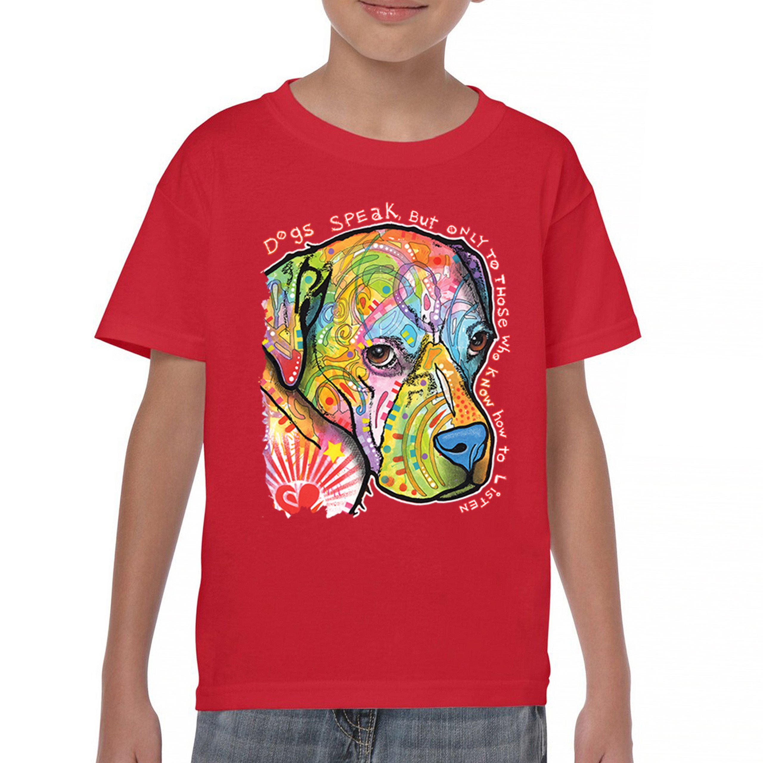 Dogs Speak To Those Who Listen Youth T-shirt Dean Russo Neon Pet Puppy Kids - Picture 16 of 50