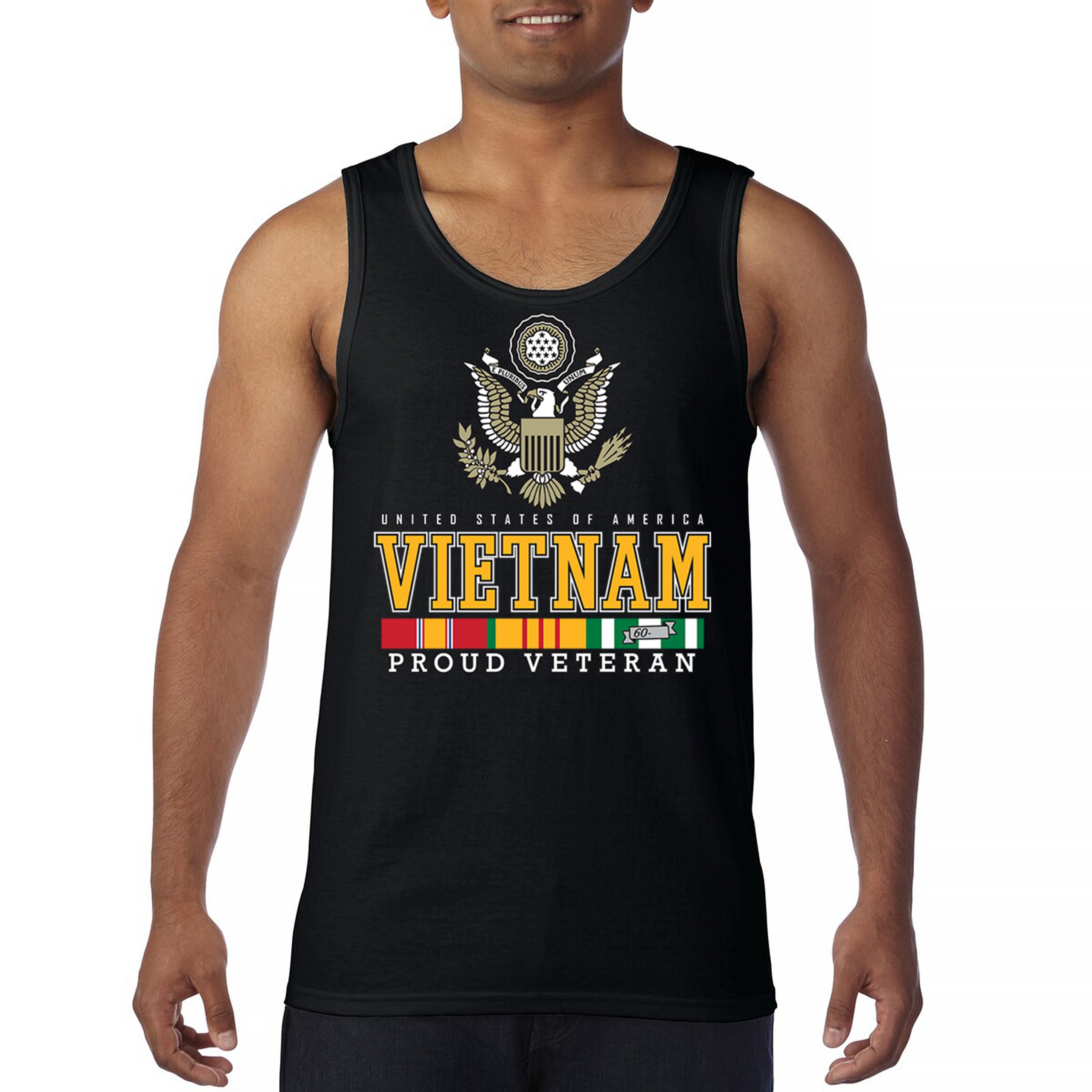 Vietnam War Proud Veteran Tank Top American Army Vet DD 214 Patriot Men's Top