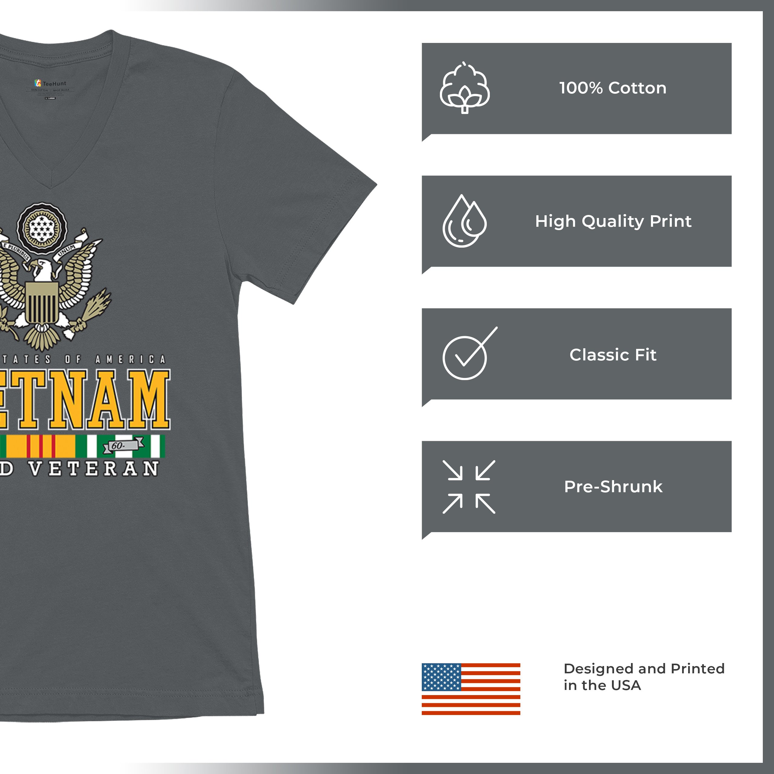 T-shirt Homme « Fier Vétéran Du Vietnam » - Armée Américaine DD214 Patriot - Coton - Neuf Avec étiquettes