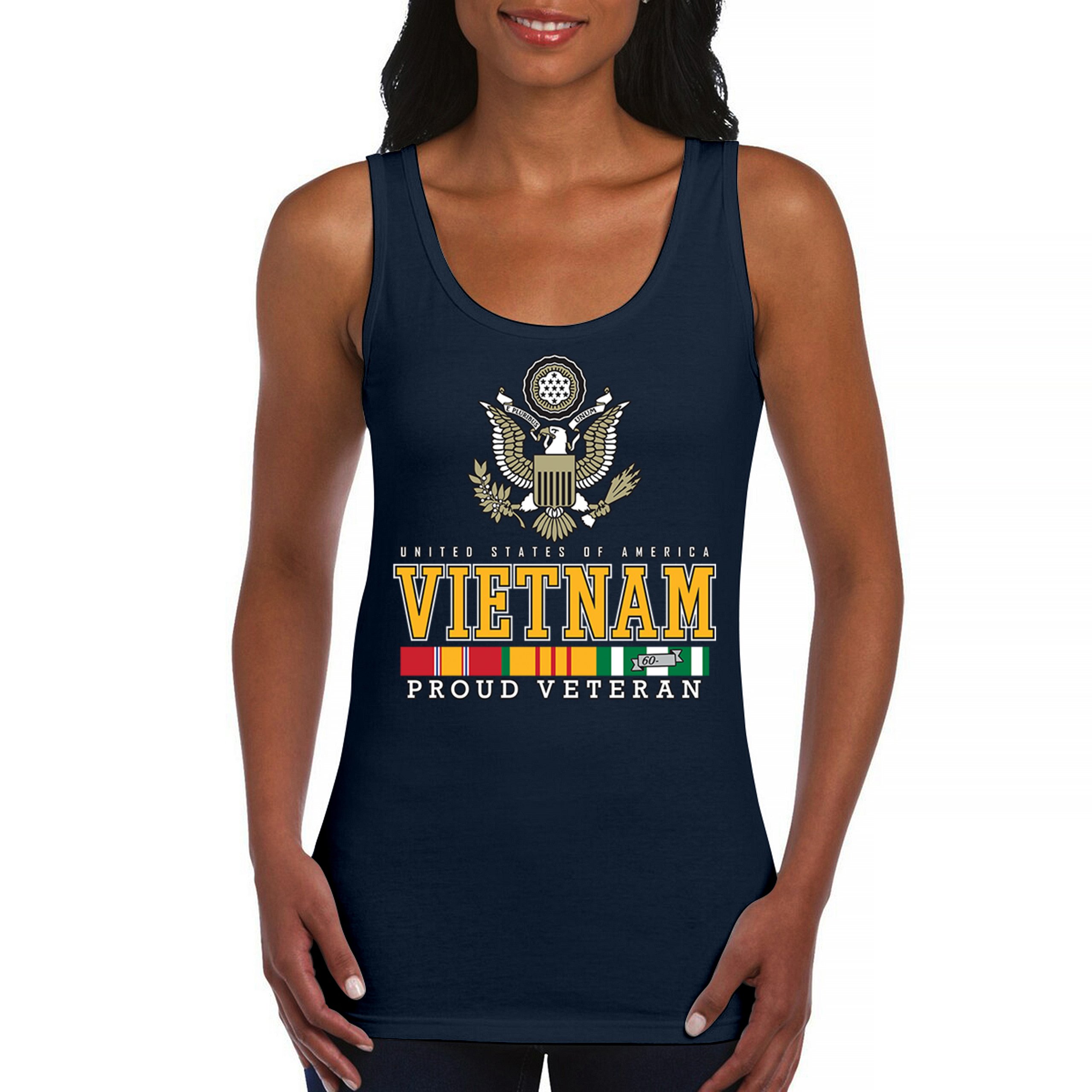 Vietnam War Proud Veteran Women's Tank Top American Army Vet DD 214 Patriot