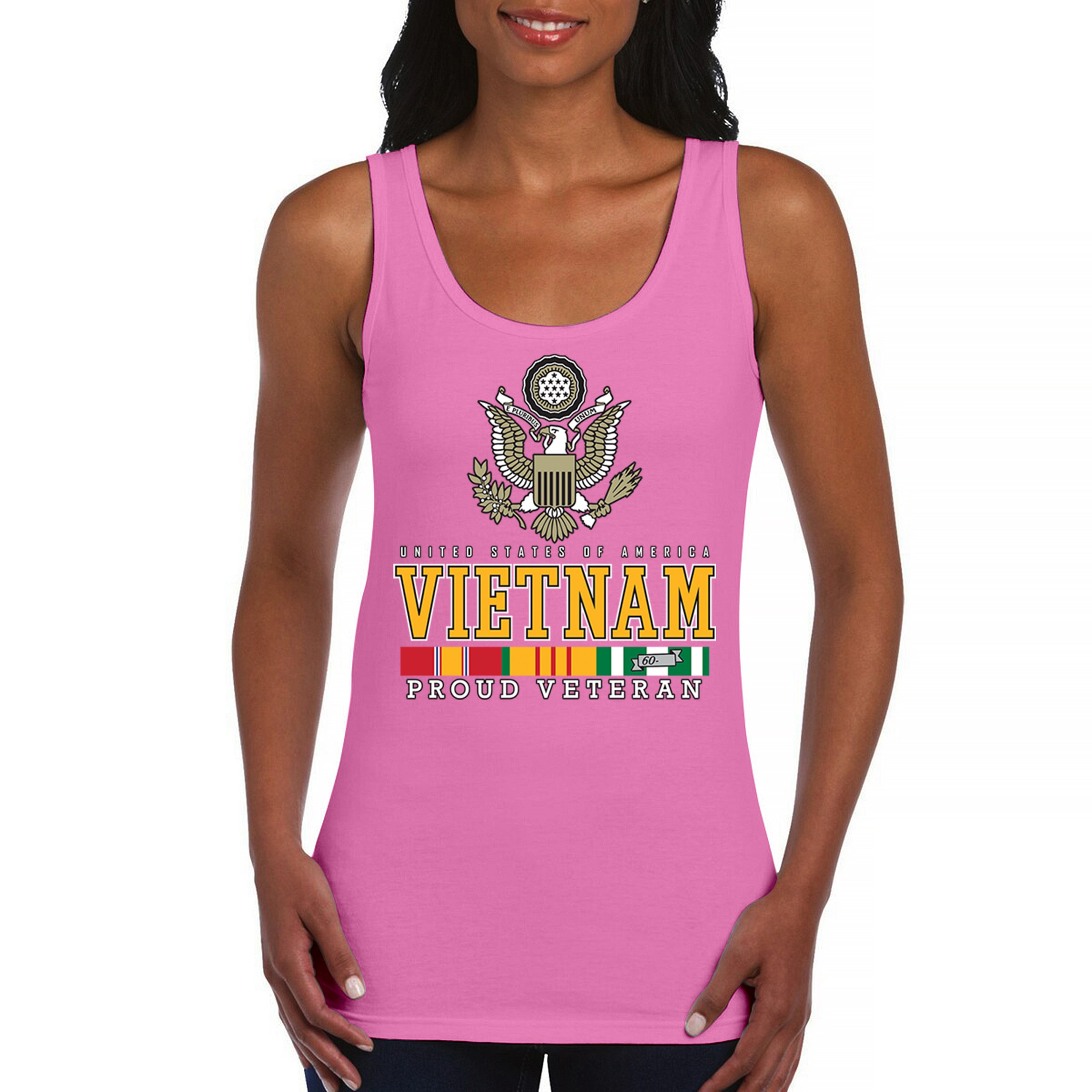 Vietnam War Proud Veteran Women's Tank Top American Army Vet DD 214 Patriot