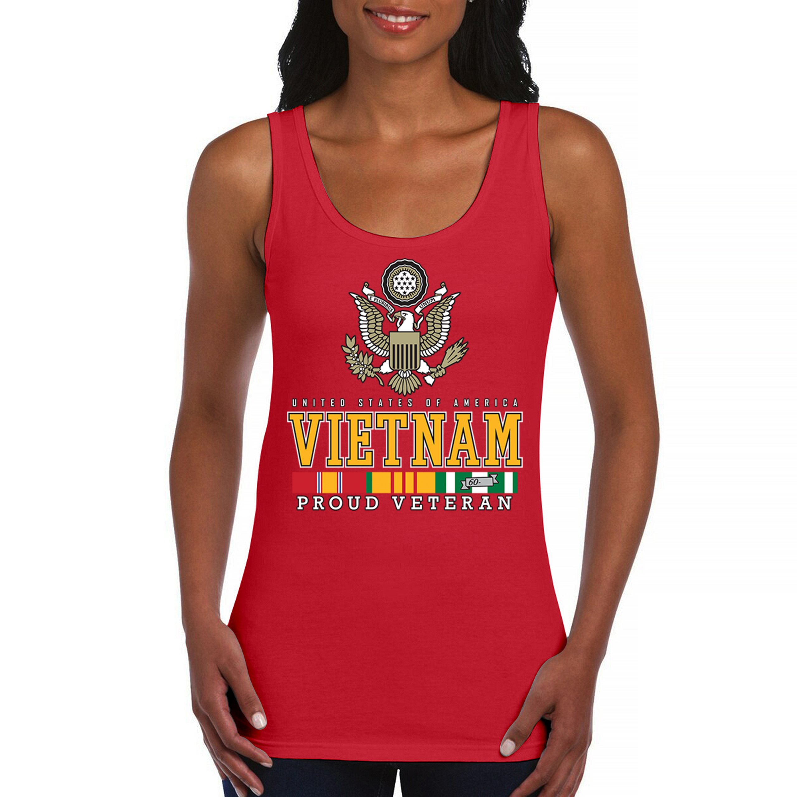 Vietnam War Proud Veteran Women's Tank Top American Army Vet DD 214 Patriot