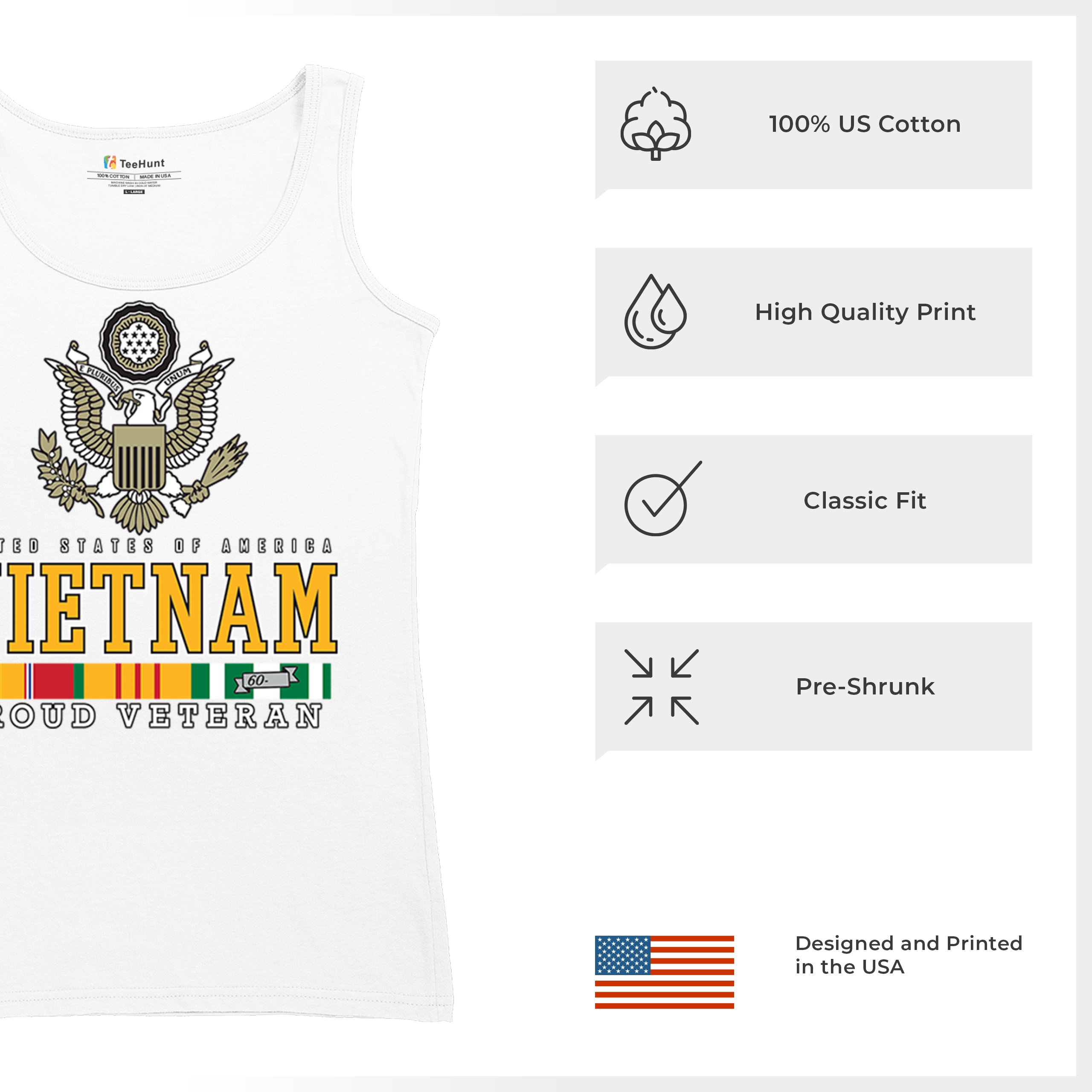 Vietnam War Proud Veteran Women's Tank Top American Army Vet DD 214 Patriot