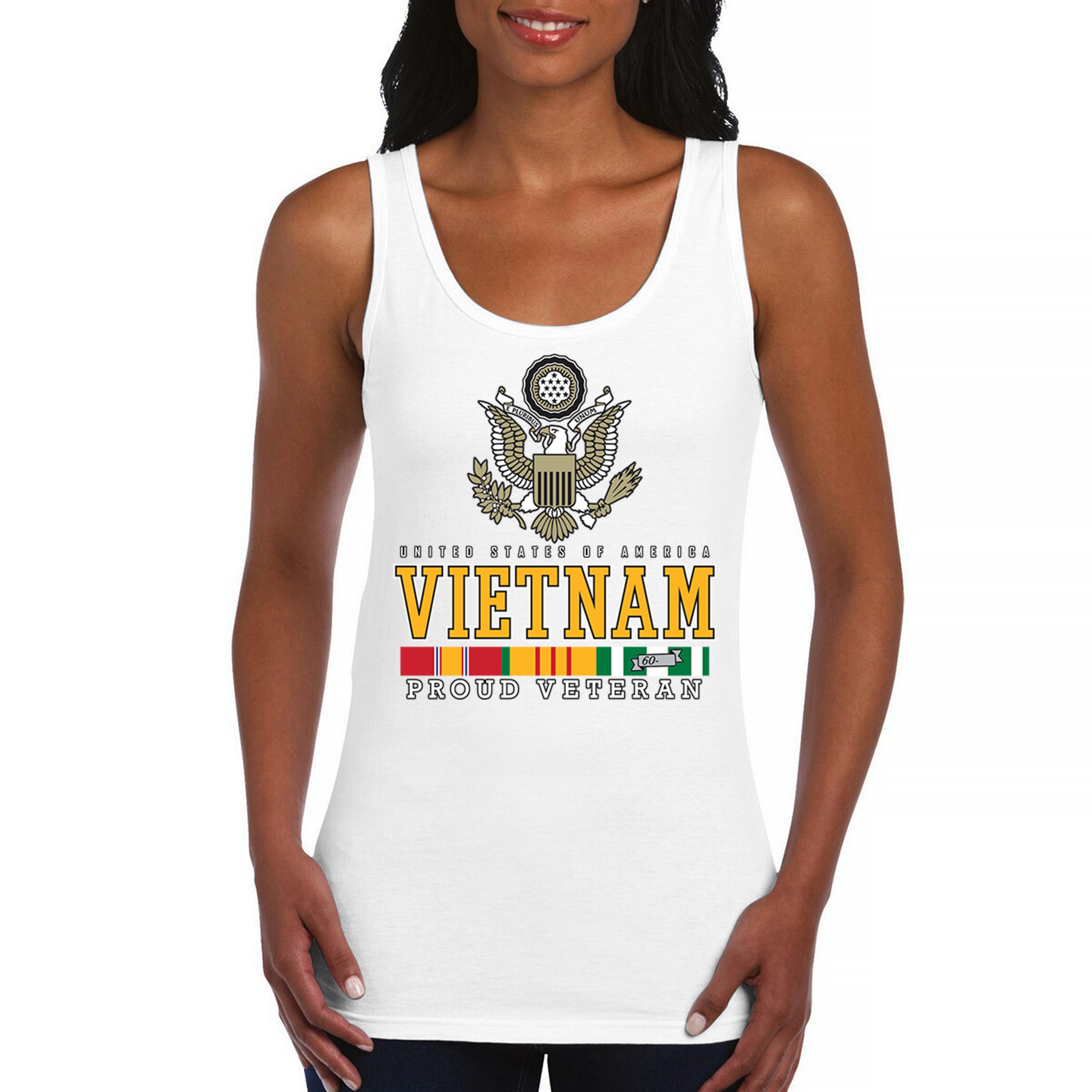 Vietnam War Proud Veteran Women's Tank Top American Army Vet DD 214 Patriot