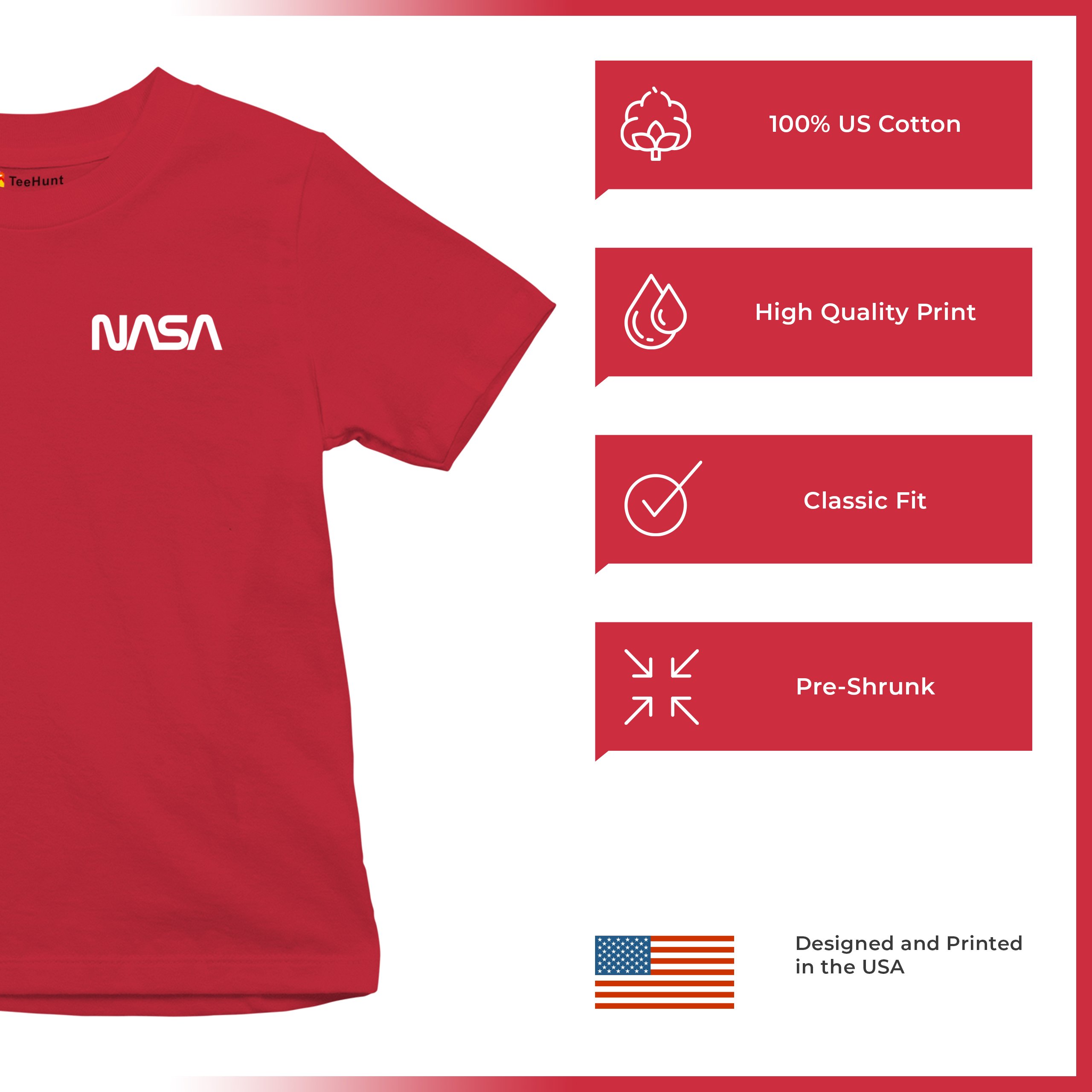 NASA Worm Logo Crest Youth T-shirt Astronaut Space Souvenir Emblem Kids - Picture 21 of 22