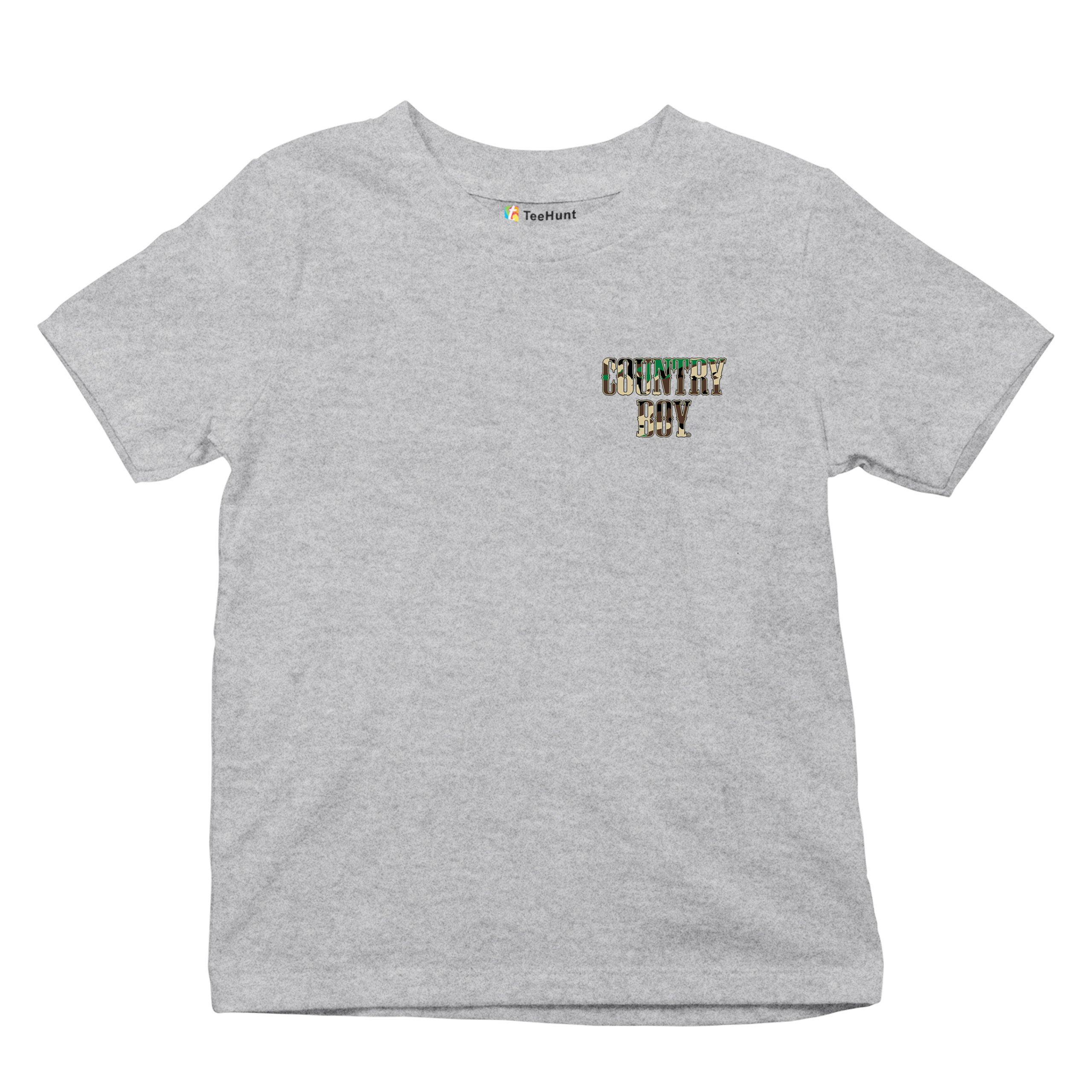 Country Boy Camo Crest Youth T-shirt Small Town Rodeo Cowboy Military Kids - Picture 13 of 50