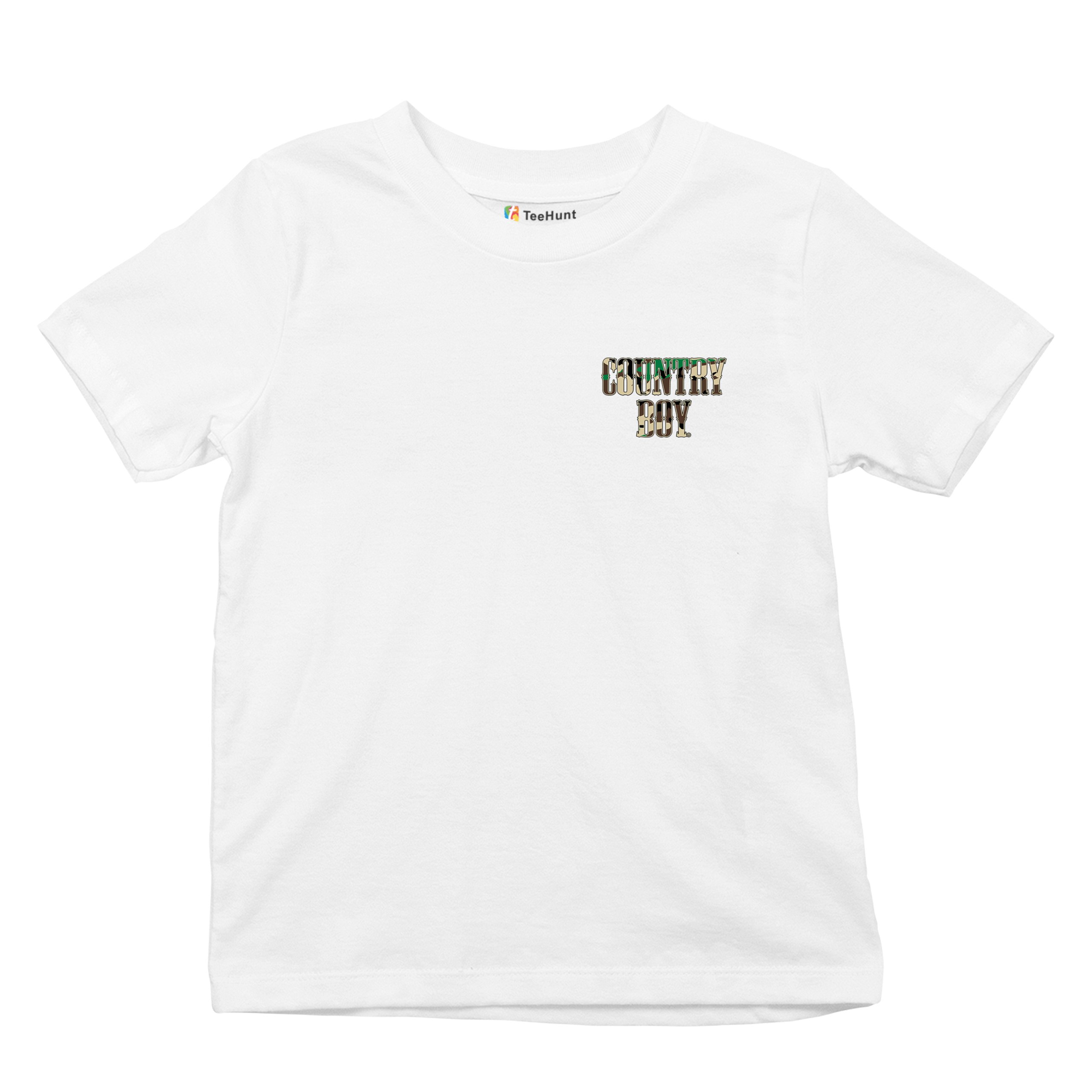 Country Boy Camo Crest Youth T-shirt Small Town Rodeo Cowboy Military Kids - Picture 27 of 50