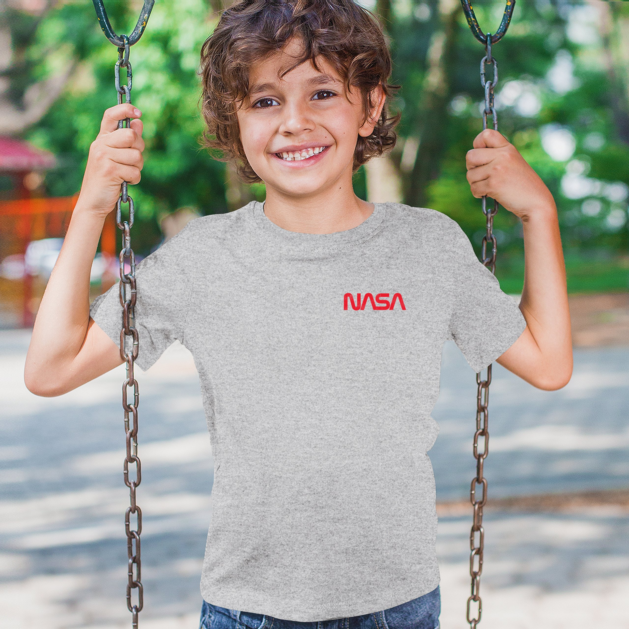 Vintage NASA Logo Crest Youth T-shirt Space Astronaut Souvenir Emblem Kids - Picture 12 of 43