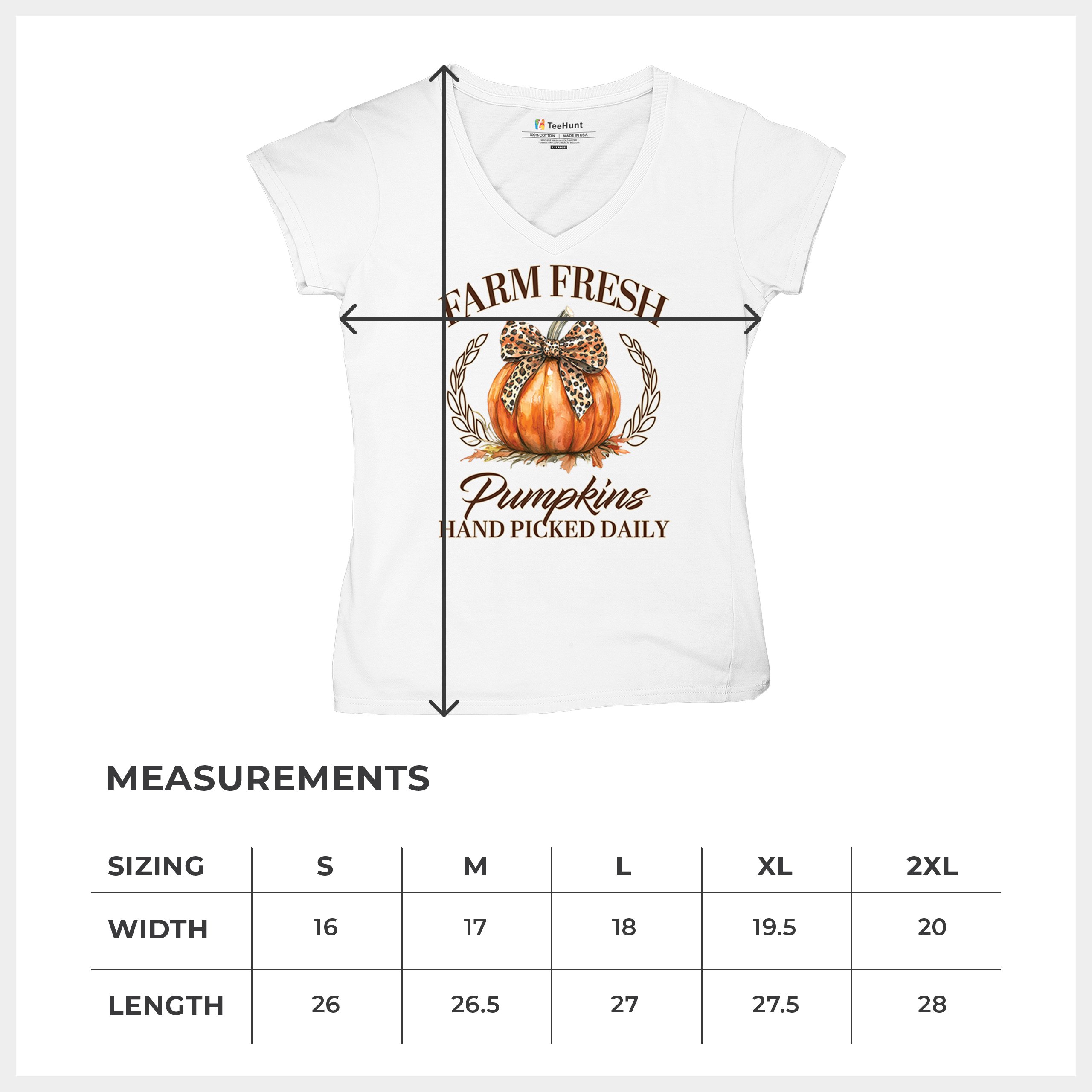 Farm Fresh Pumpkins Women's V-Neck T-shirt Fall Cozy Thanksgiving Cute Tee