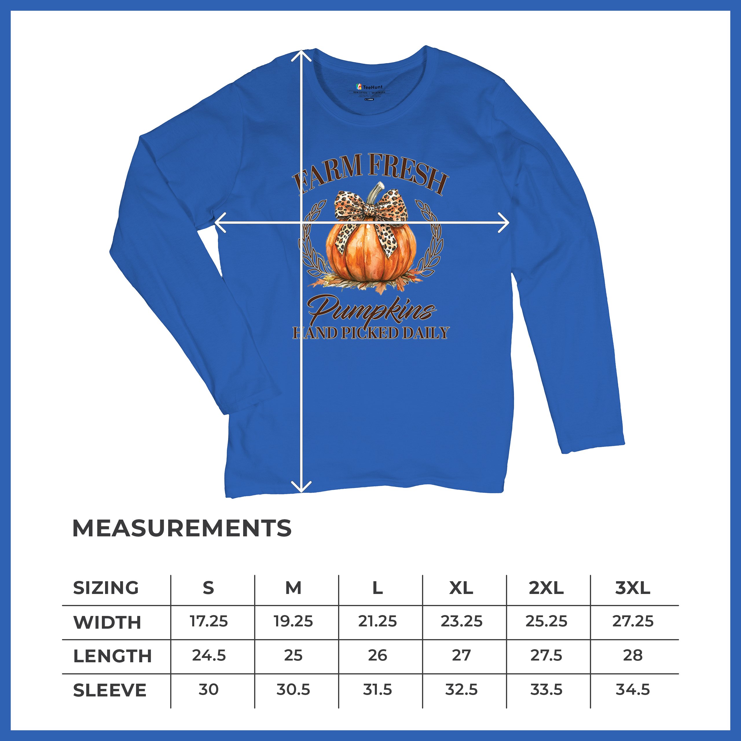 Farm Fresh Pumpkins Women's Long Sleeve T-shirt Fall Cozy Thanksgiving Cute - Picture 43 of 50