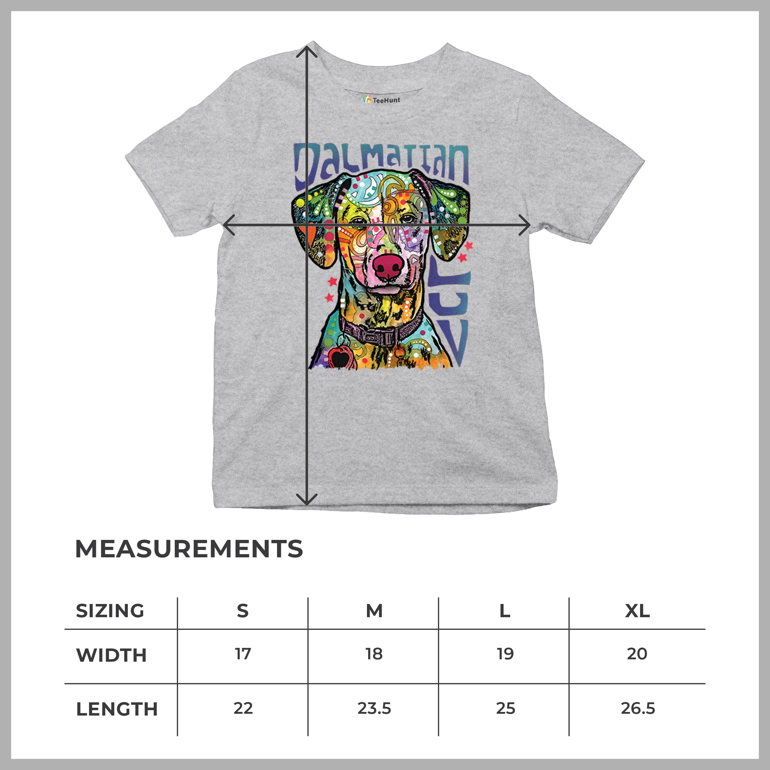 Dean Russo Dalmatian Luv Colorful Dog Youth T-shirt Neon Puppy Lover Kids - Picture 15 of 50