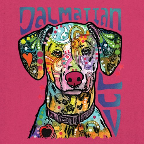 Dean Russo Dalmatian Luv Colorful Dog Youth T-shirt Neon Puppy Lover Kids - Picture 46 of 50