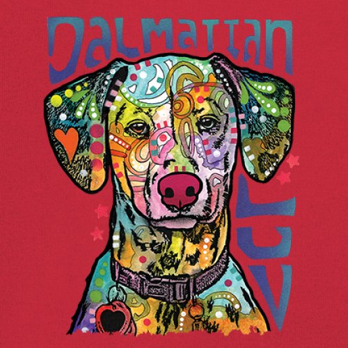 Dean Russo Dalmatian Luv Colorful Dog Youth T-shirt Neon Puppy Lover Kids - Picture 18 of 50