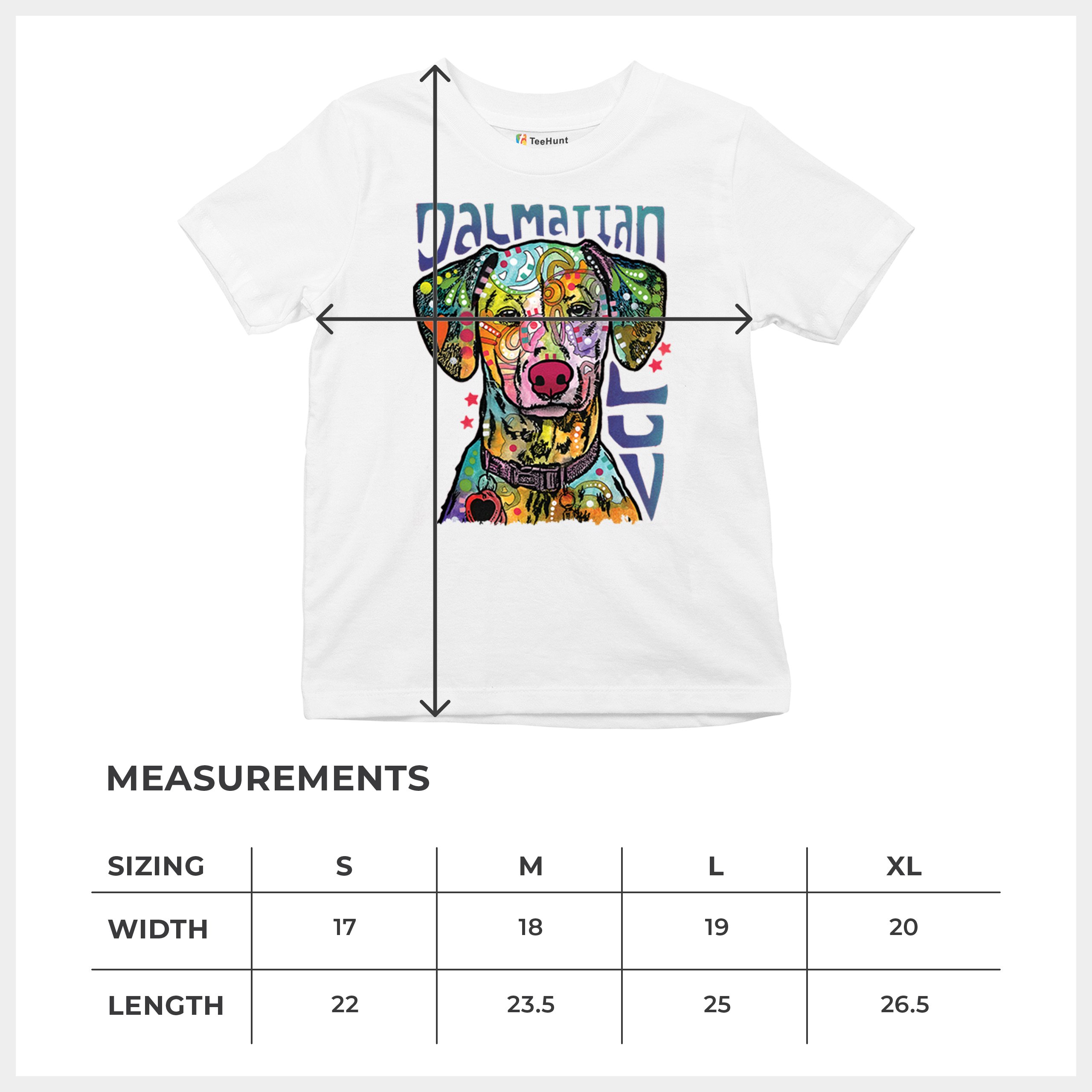 Dean Russo Dalmatian Luv Colorful Dog Youth T-shirt Neon Puppy Lover Kids - Picture 29 of 50