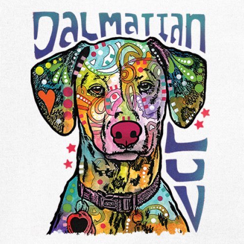 Dean Russo Dalmatian Luv Colorful Dog Youth T-shirt Neon Puppy Lover Kids - Picture 25 of 50