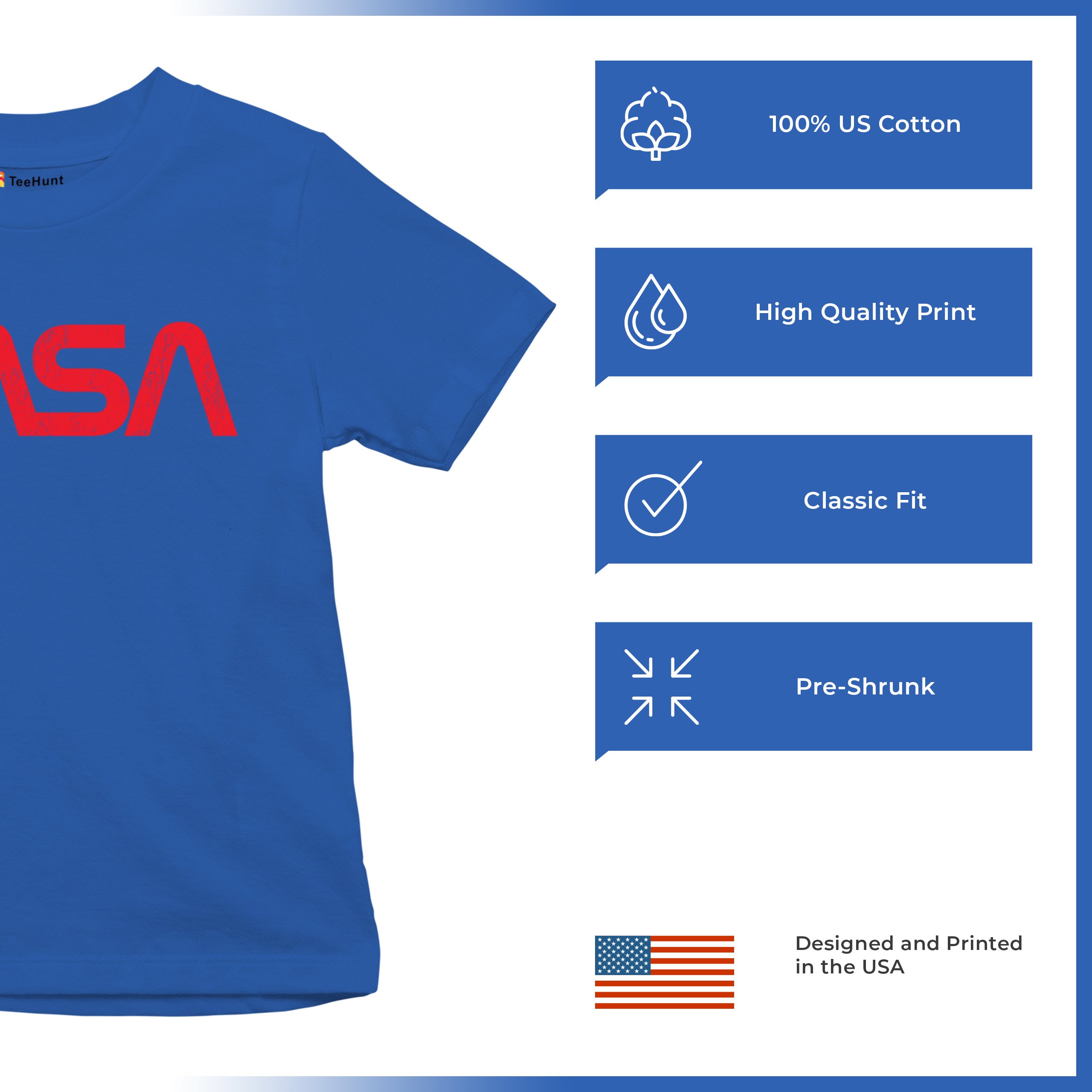 Vintage NASA Worm Logo Youth T-shirt Astronaut Space Souvenir Emblem Kids - Picture 21 of 36