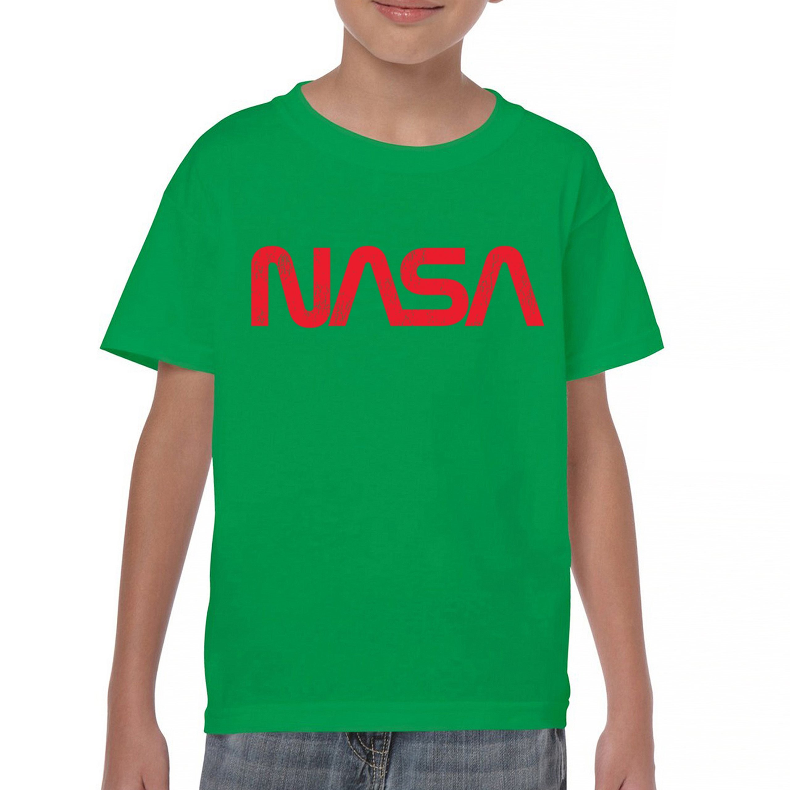 Vintage NASA Worm Logo Youth T-shirt Astronaut Space Souvenir Emblem Kids - Picture 30 of 36