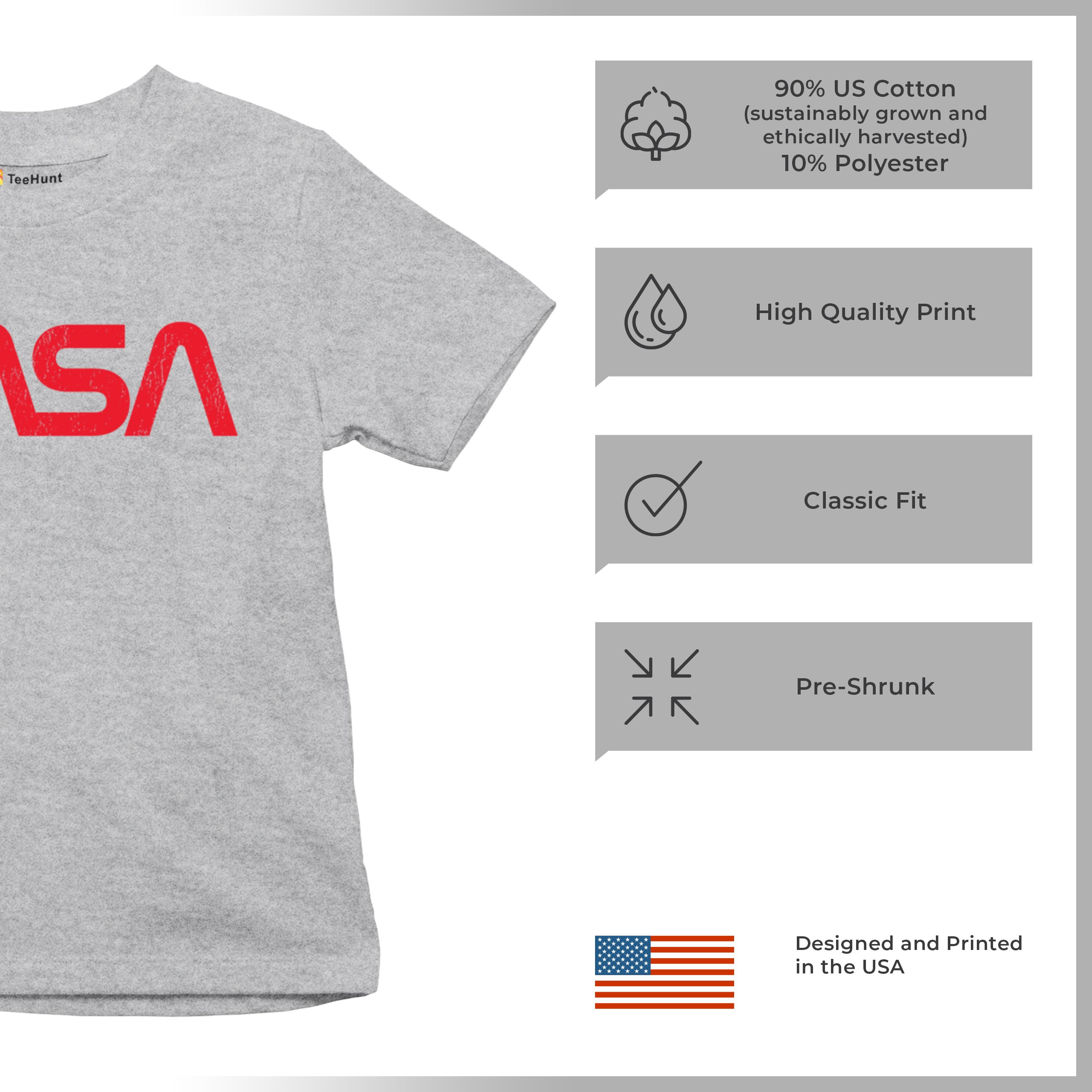 Vintage NASA Worm Logo Youth T-shirt Astronaut Space Souvenir Emblem Kids - Picture 14 of 36