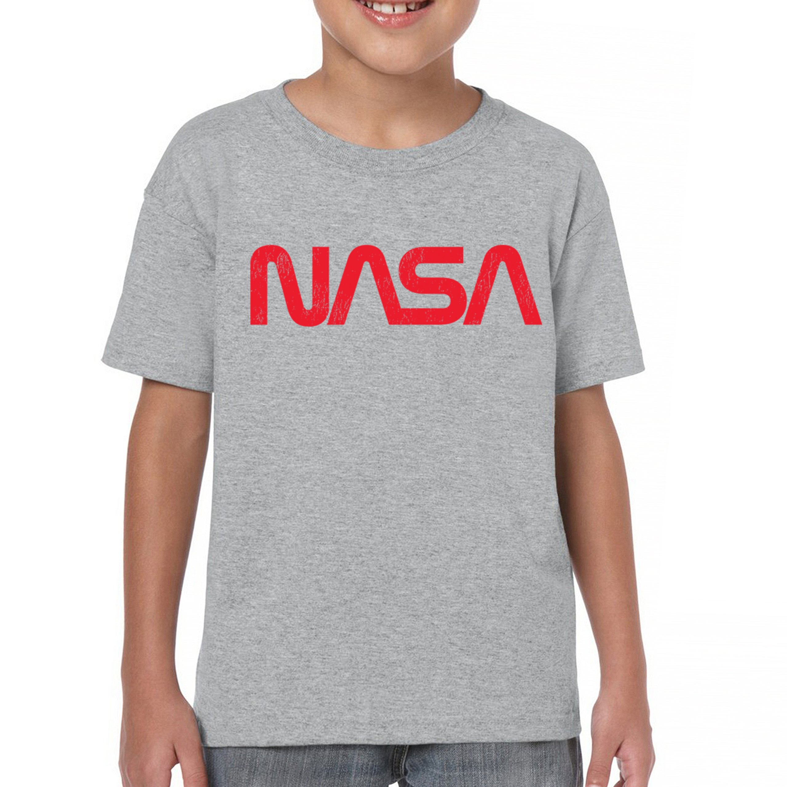 Vintage NASA Worm Logo Youth T-shirt Astronaut Space Souvenir Emblem Kids - Picture 9 of 36